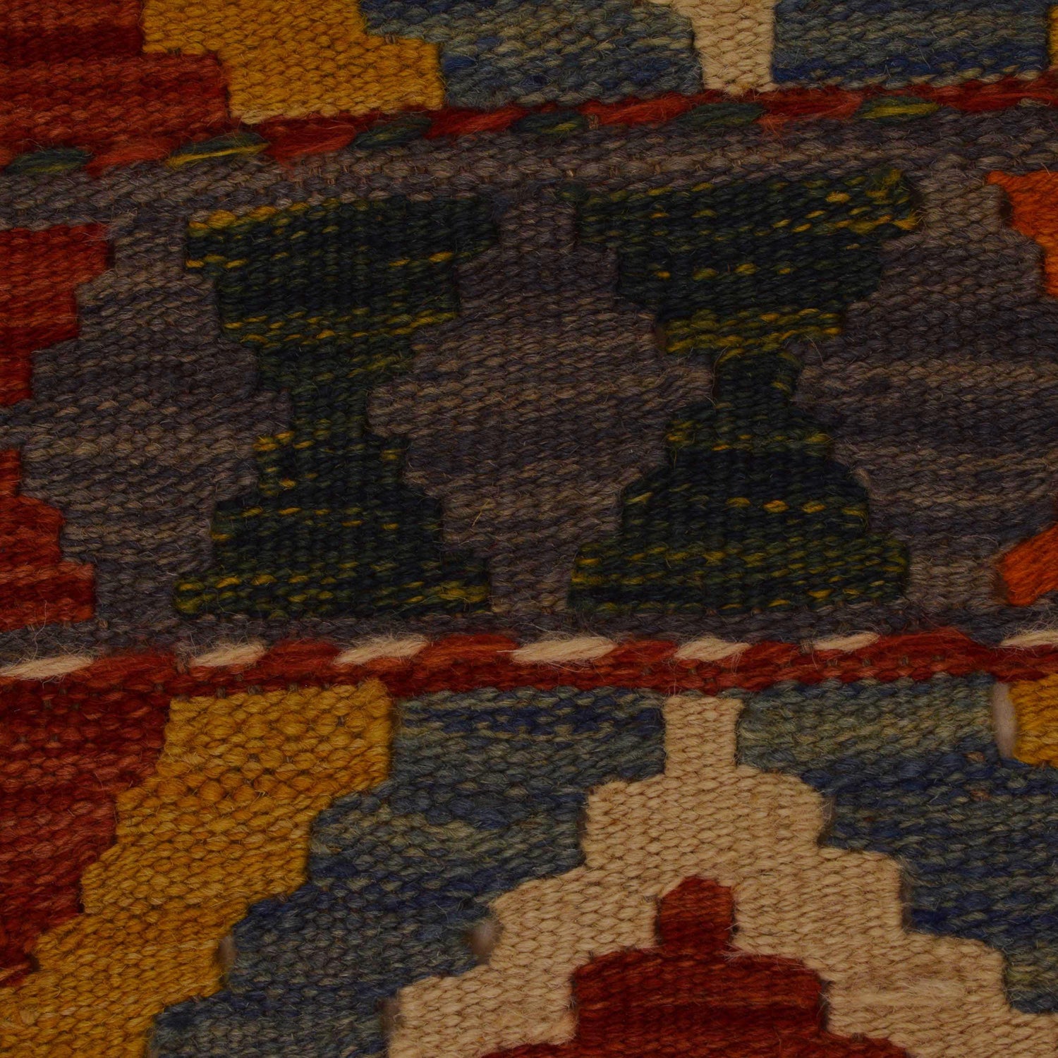 Hand Knotted Afghan Style Kilim Runner 2' 6"x 6' 6" ft / 76 x 197 cm - No. P35013