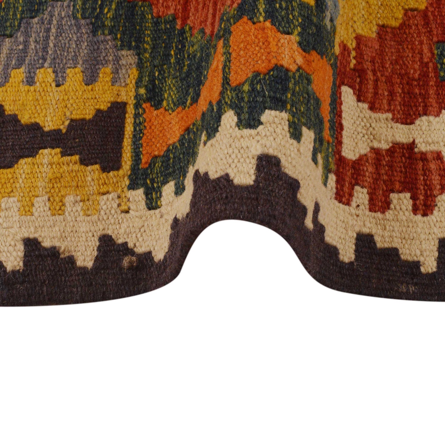 Hand Knotted Afghan Style Kilim Runner 2' 6"x 6' 6" ft / 76 x 197 cm - No. P35013