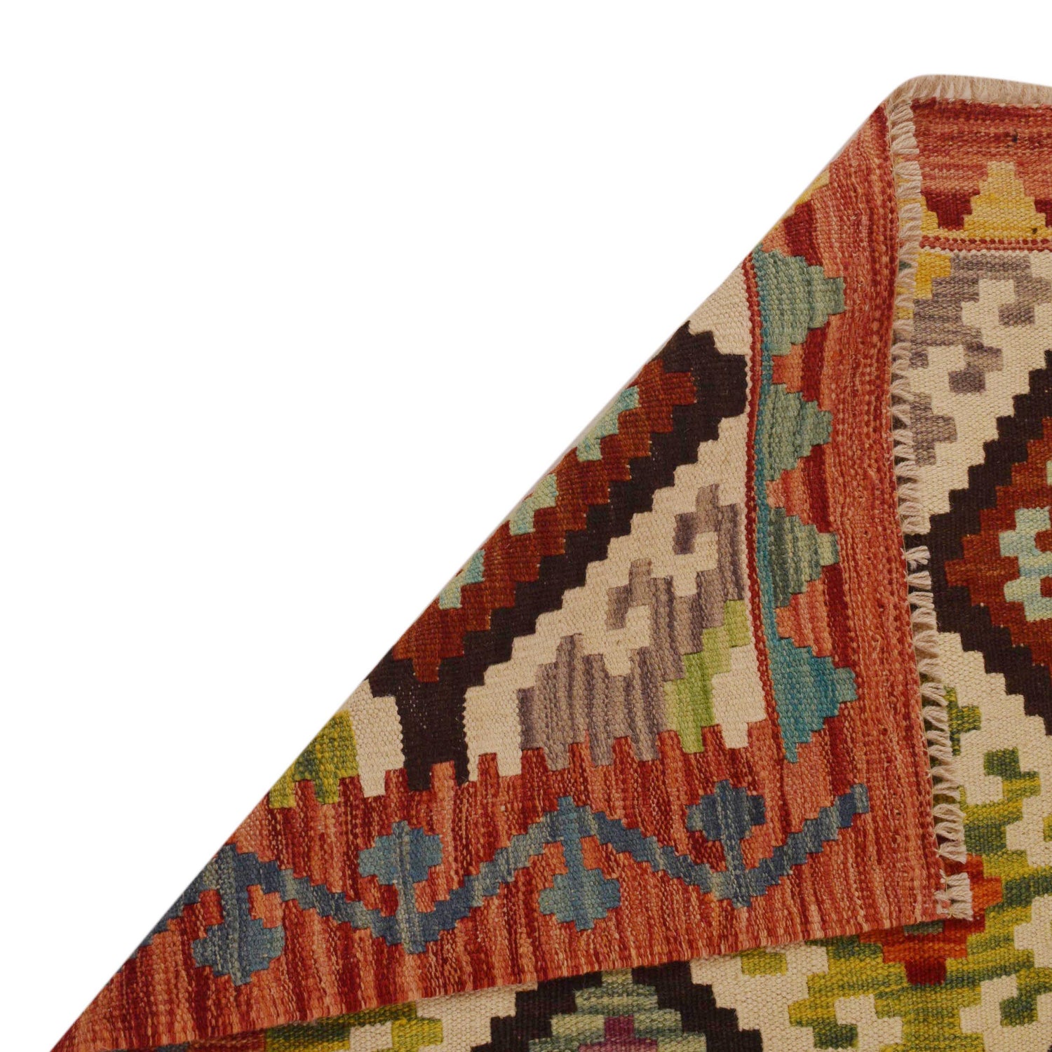 Handmade Afghan Vegetable Kilim 3' 2" x 5' 1" ft / 97 x 156 cm - No. P35015