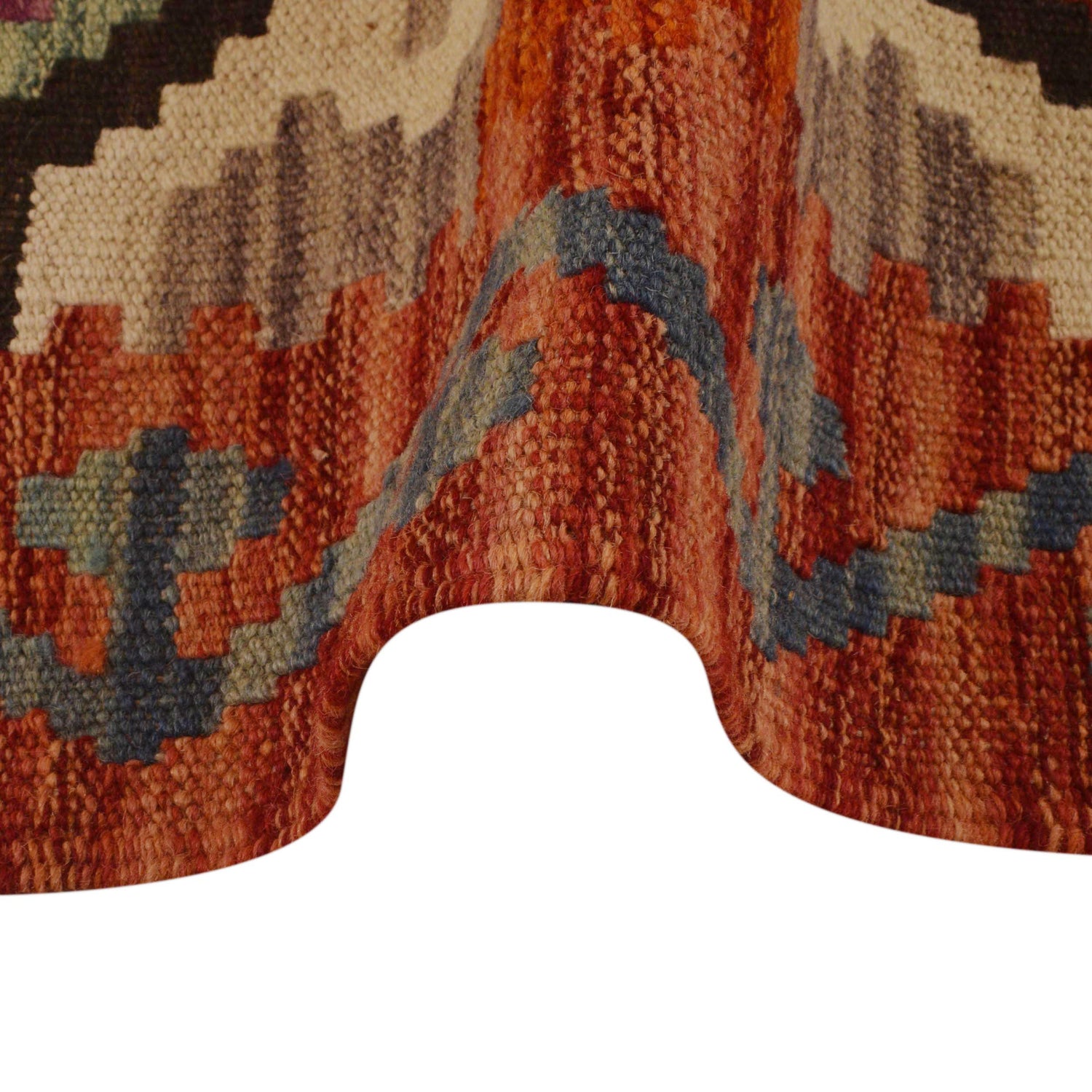 Handmade Afghan Vegetable Kilim 3' 2" x 5' 1" ft / 97 x 156 cm - No. P35015