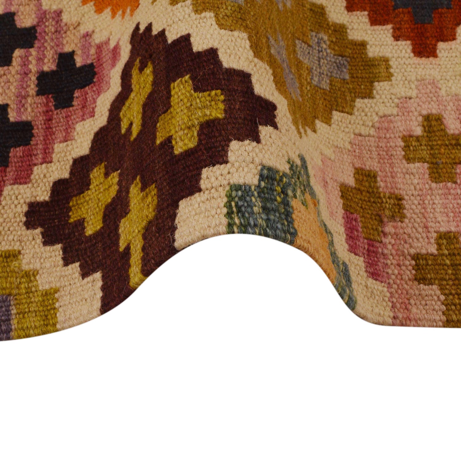 Hand Made Afghan Kilim 4' 11" x 6' 8" ft / 151 x 202 cm - No. P35019