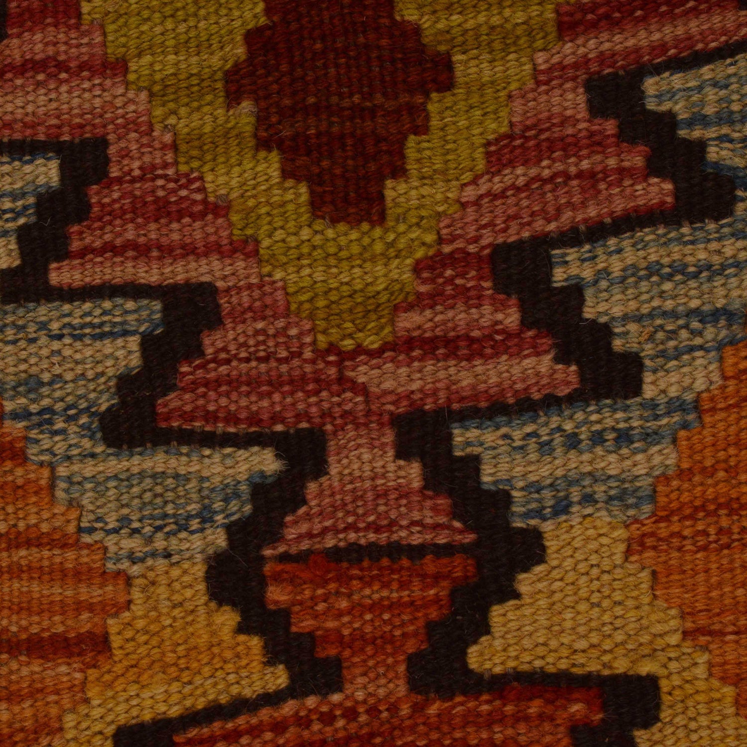Hand Woven Wool Kelim Runner 2' 3"x 6' 7" ft / 68 x 200 cm - No. P35020