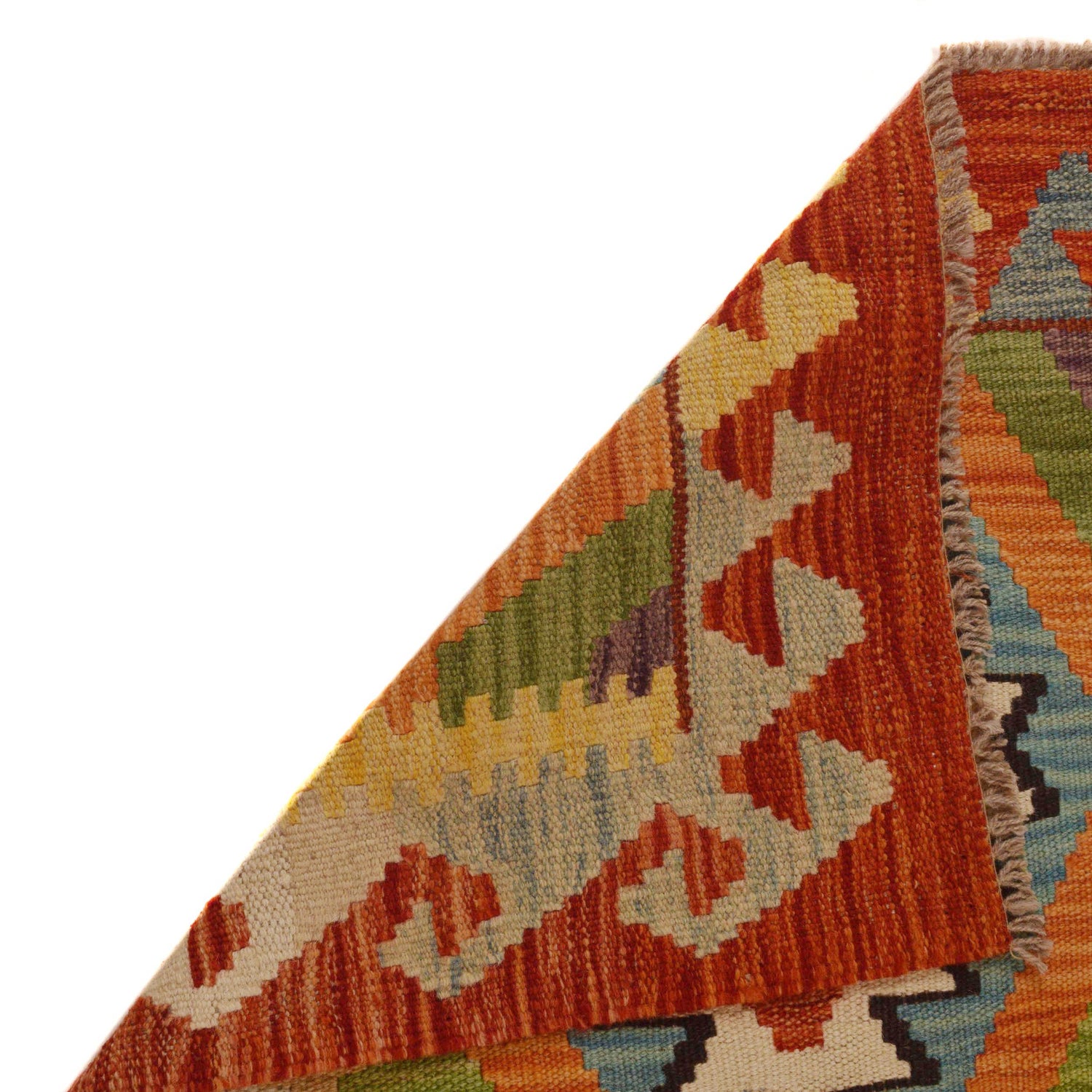 Hand Woven Wool Kelim Runner 2' 3"x 6' 7" ft / 68 x 200 cm - No. P35020