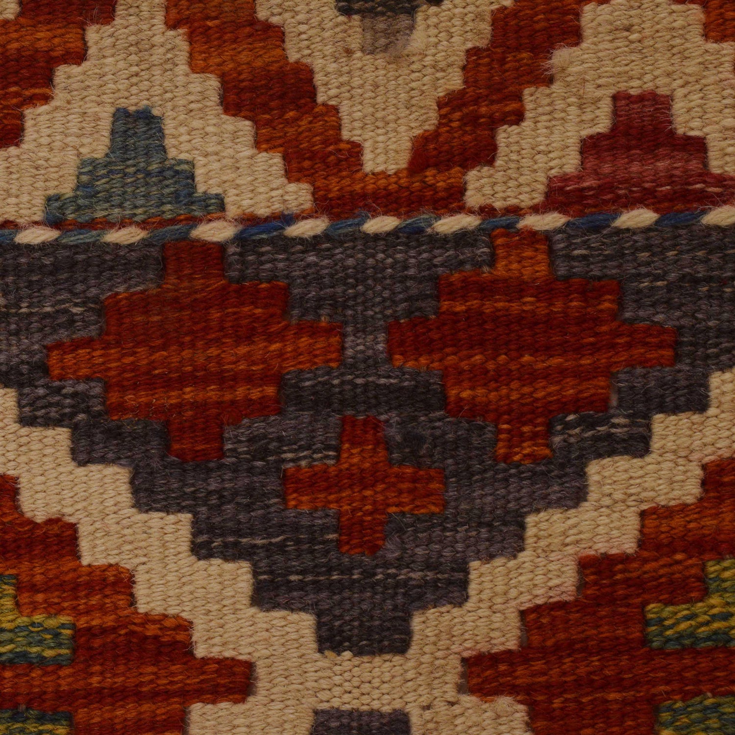 Handmade Turkish Design Wool Kilim Runner 2' 4"x 6' 5" ft / 70 x 196 cm - No. P35021
