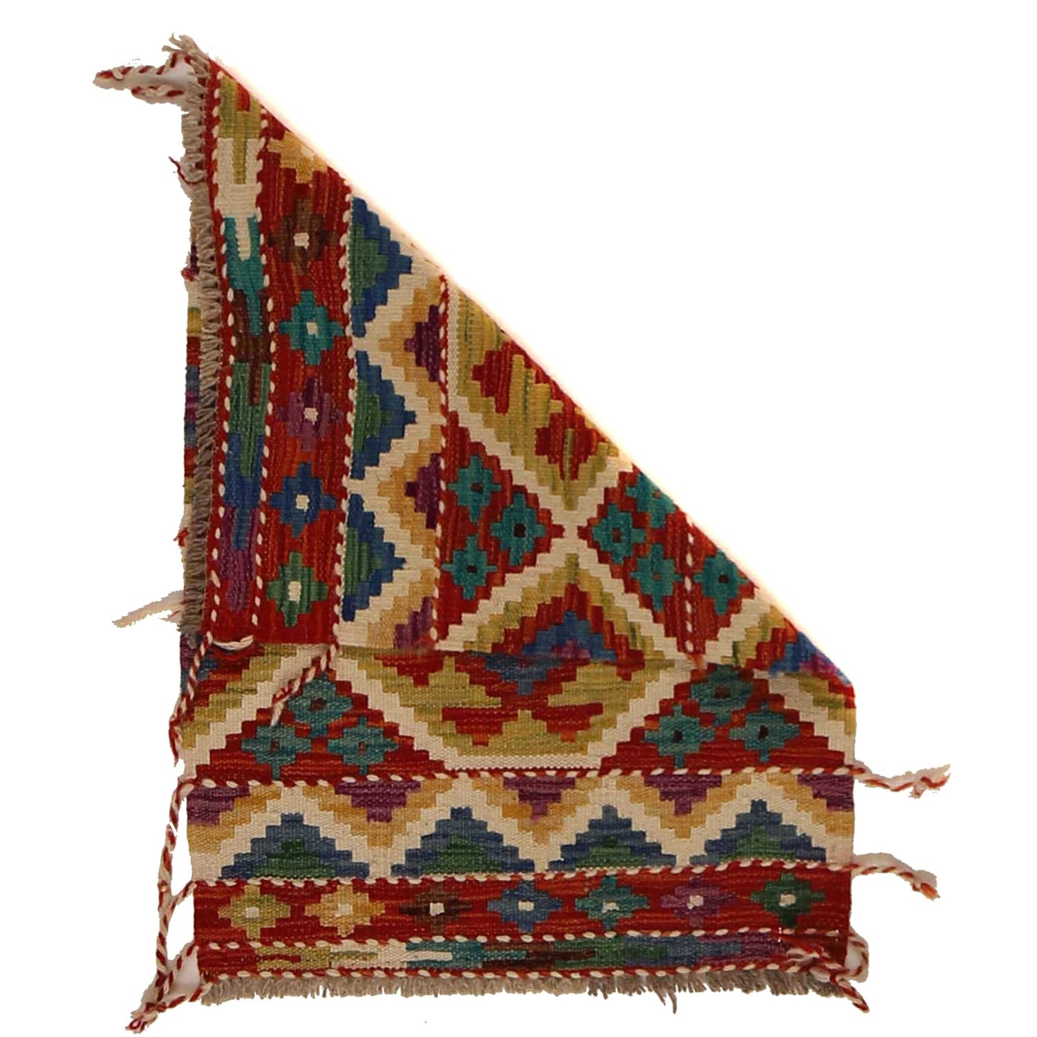 Hand Woven Wool Kelim 2' 0" x 2' 10" ft / 60 x 87 cm - No. P35026