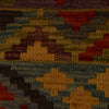 Colorful Flat-Weave Wool Kilim 3' 4" x 4' 9" ft / 101 x 145 cm - No. P35042
