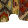 Colorful Flat-Weave Wool Kilim 3' 4" x 4' 9" ft / 101 x 145 cm - No. P35042