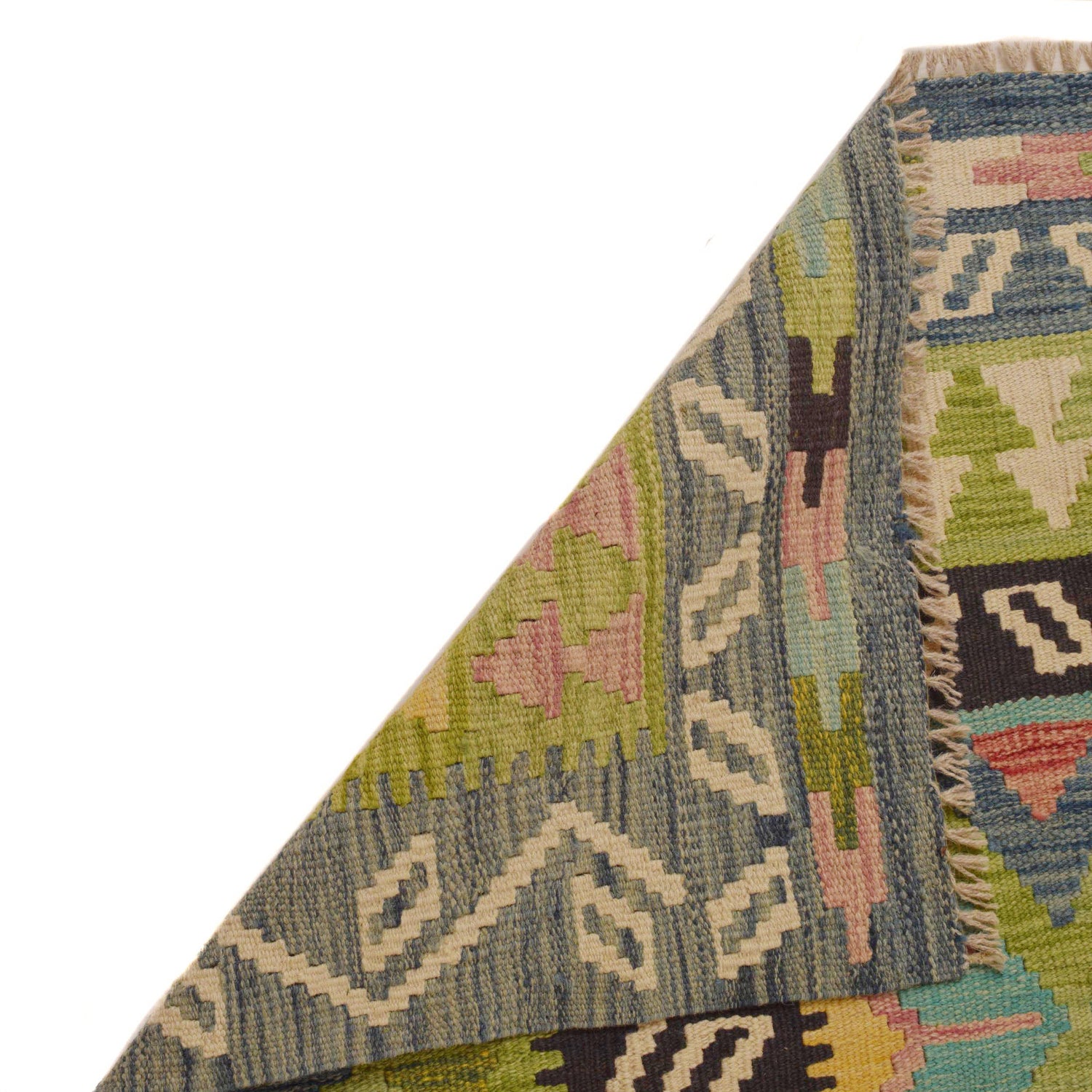 Handmade Turkish Design Wool Kilim 5' 8" x 8' 4" ft / 172 x 255 cm - No. P35048