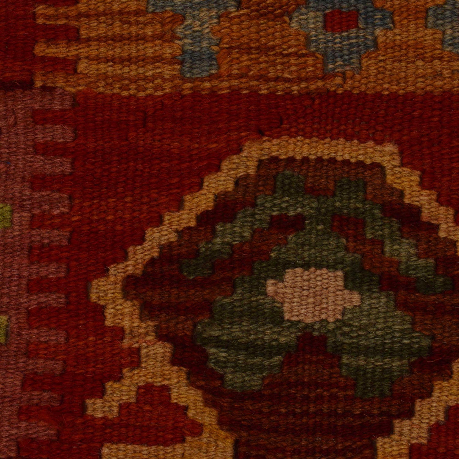 Colorful Flat-Weave Wool Kilim 3' 0" x 4' 10" ft / 91 x 147 cm - No. P35052