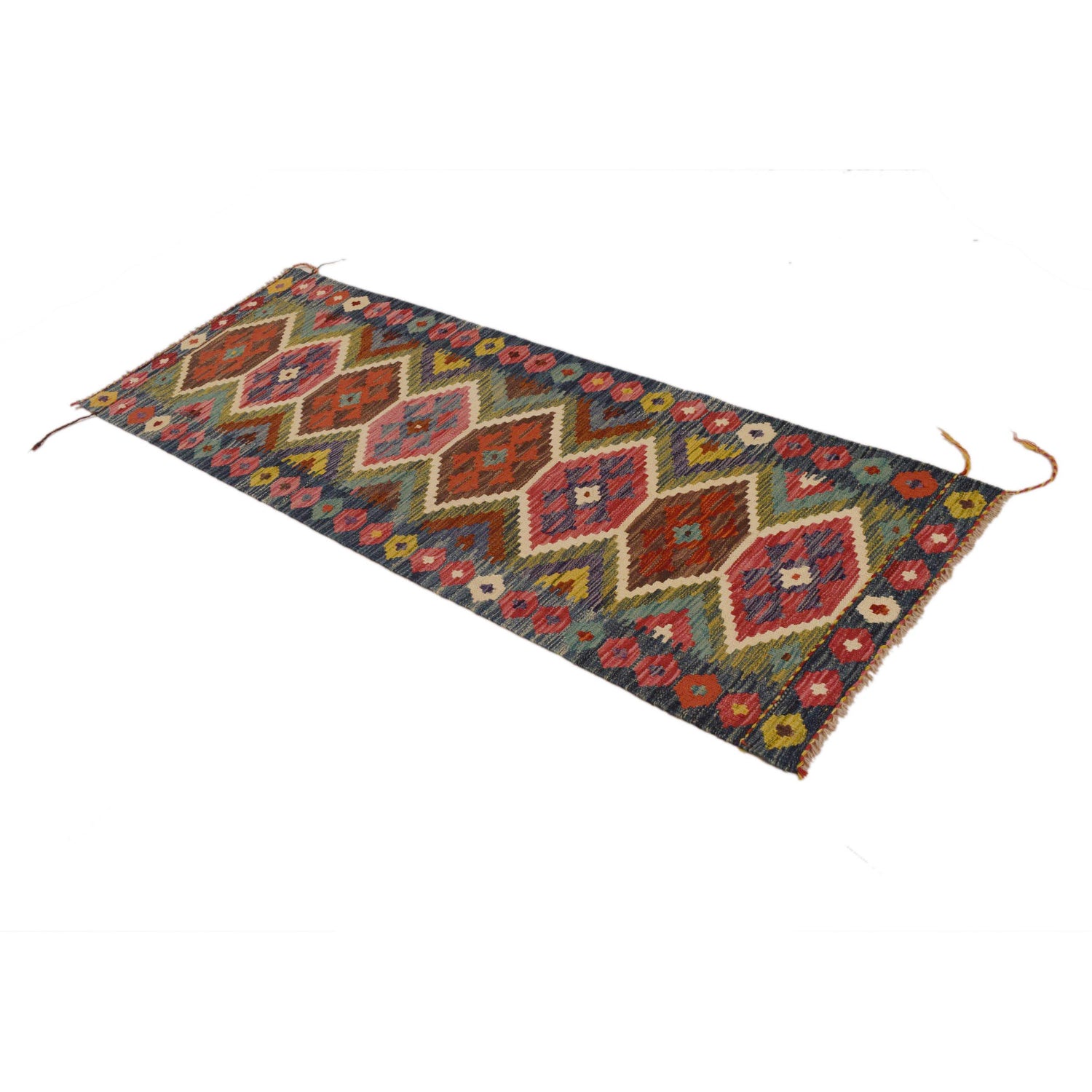 Short Chobi Kilim Runner 2' 3"x 6' 7" ft / 68 x 200 cm - No. P35053