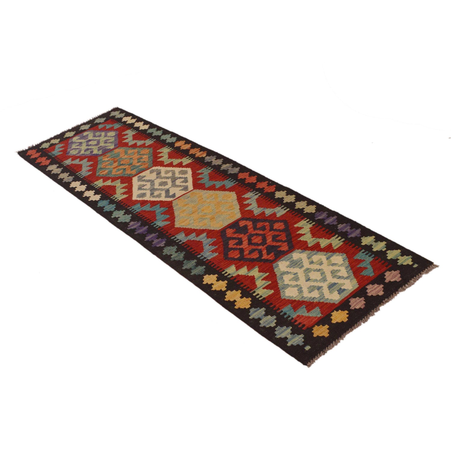 Hand Made Afghan Kilim Runner 2' 0"x 6' 5" ft / 62 x 195 cm - No. P35055