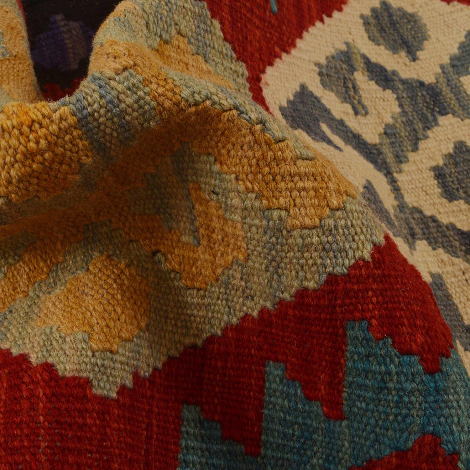 Hand Made Afghan Kilim Runner 2' 0"x 6' 5" ft / 62 x 195 cm - No. P35055