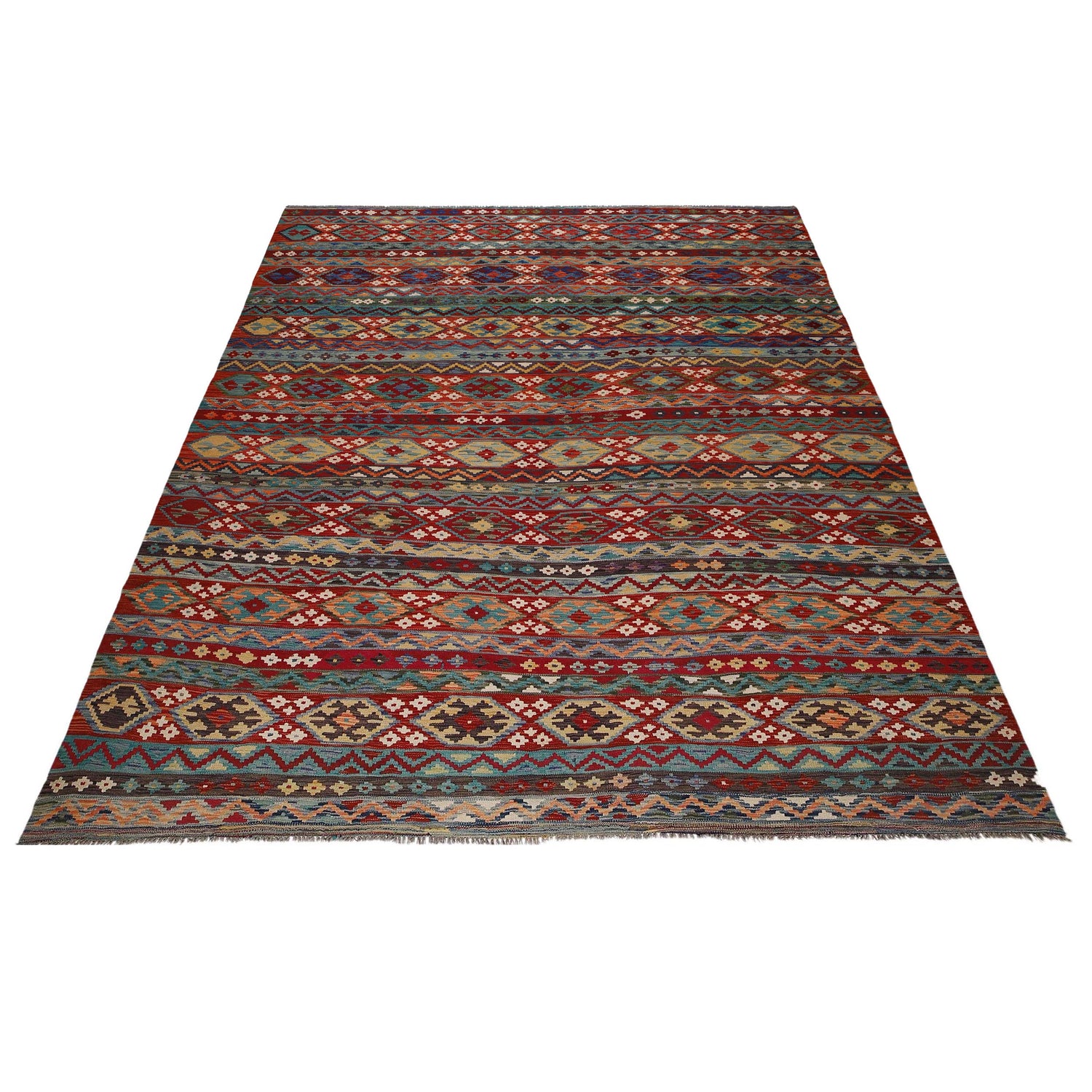 Hand Made Afghan Kilim 9' 9" x 12' 10" ft / 296 x 390 cm - No. P35064