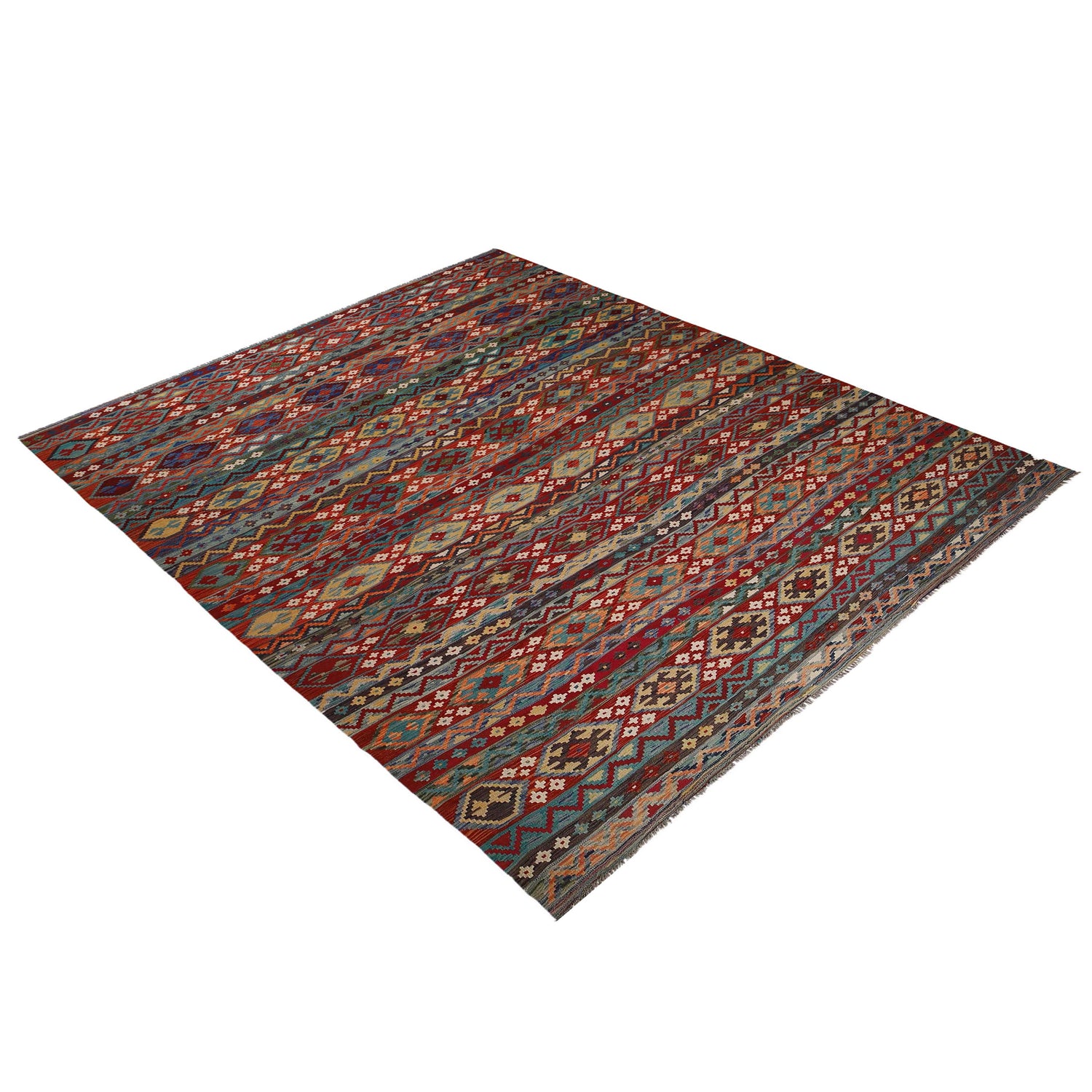 Hand Made Afghan Kilim 9' 9" x 12' 10" ft / 296 x 390 cm - No. P35064