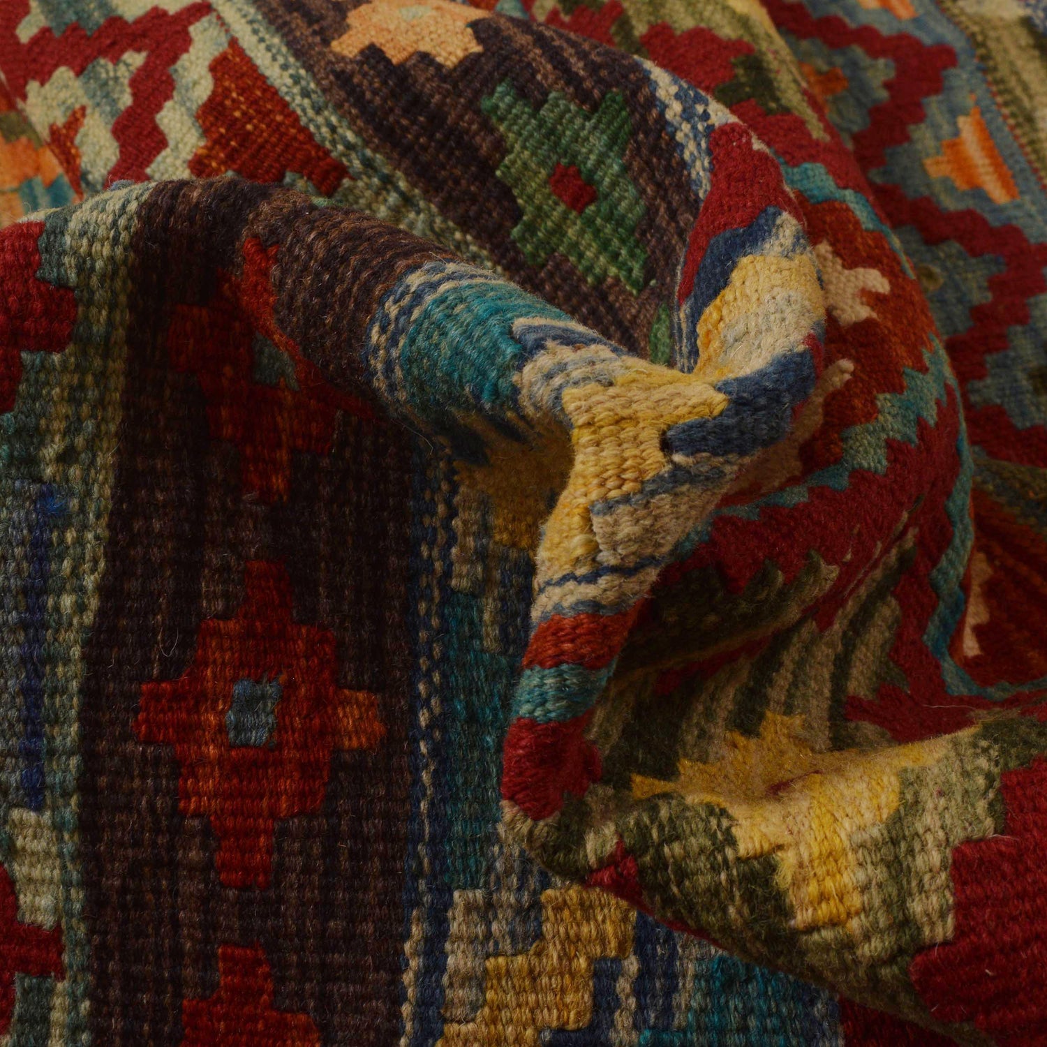 Hand Made Afghan Kilim 9' 9" x 12' 10" ft / 296 x 390 cm - No. P35064