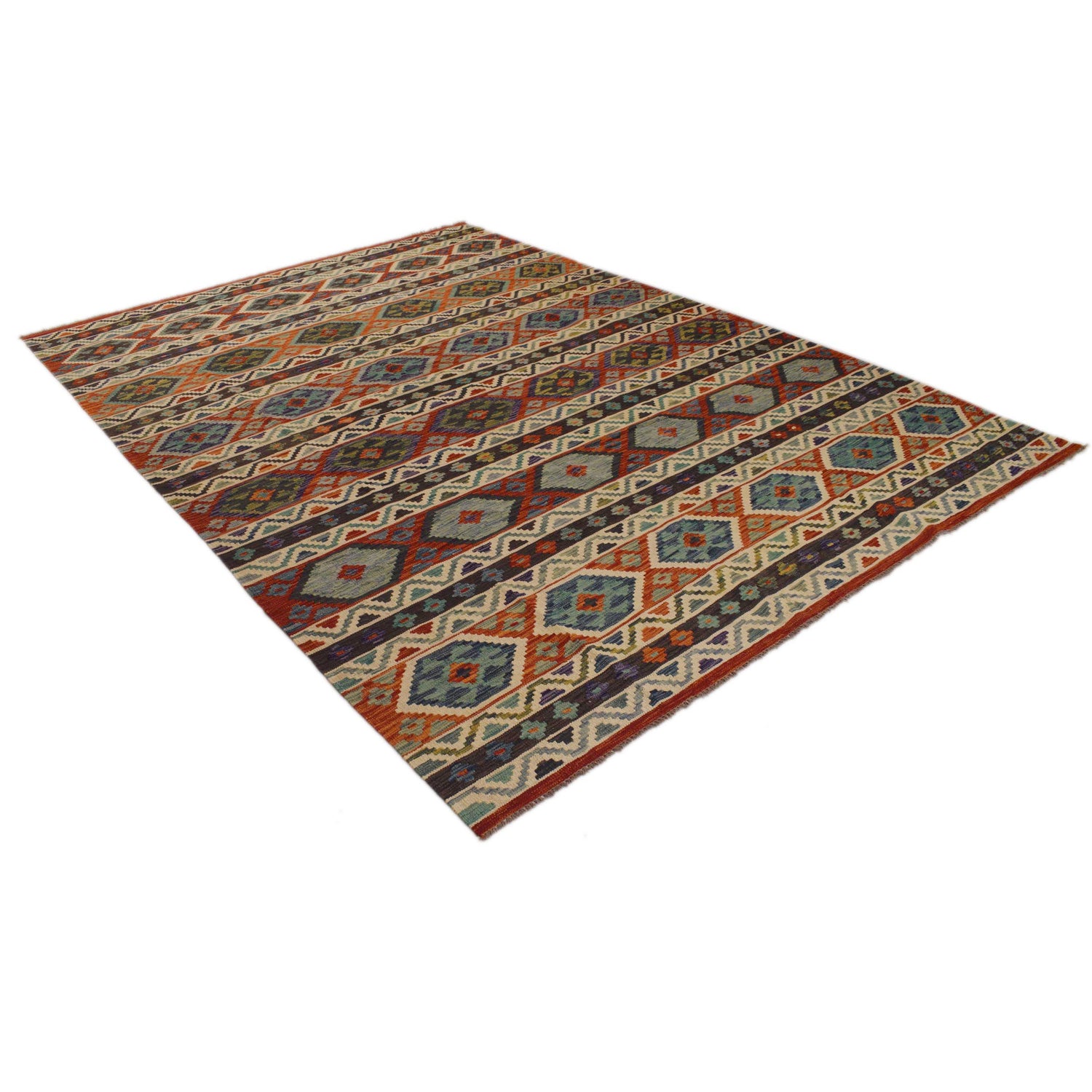 Handmade Turkish Design Wool Kilim 8' 2" x 11' 7" ft / 250 x 354 cm - No. P35068