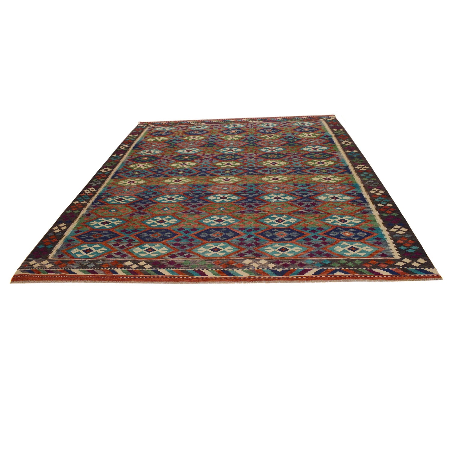 Handmade Vegetable Kilim 8' 1" x 9' 10" ft / 246 x 300 cm - No. P35070