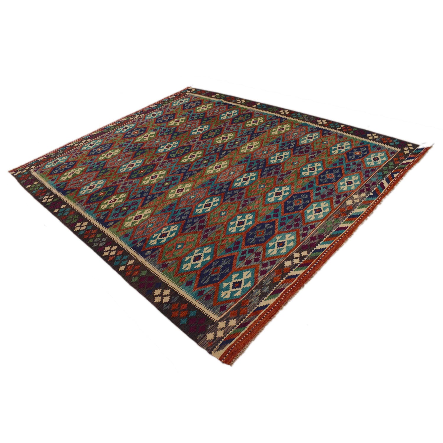 Handmade Vegetable Kilim 8' 1" x 9' 10" ft / 246 x 300 cm - No. P35070