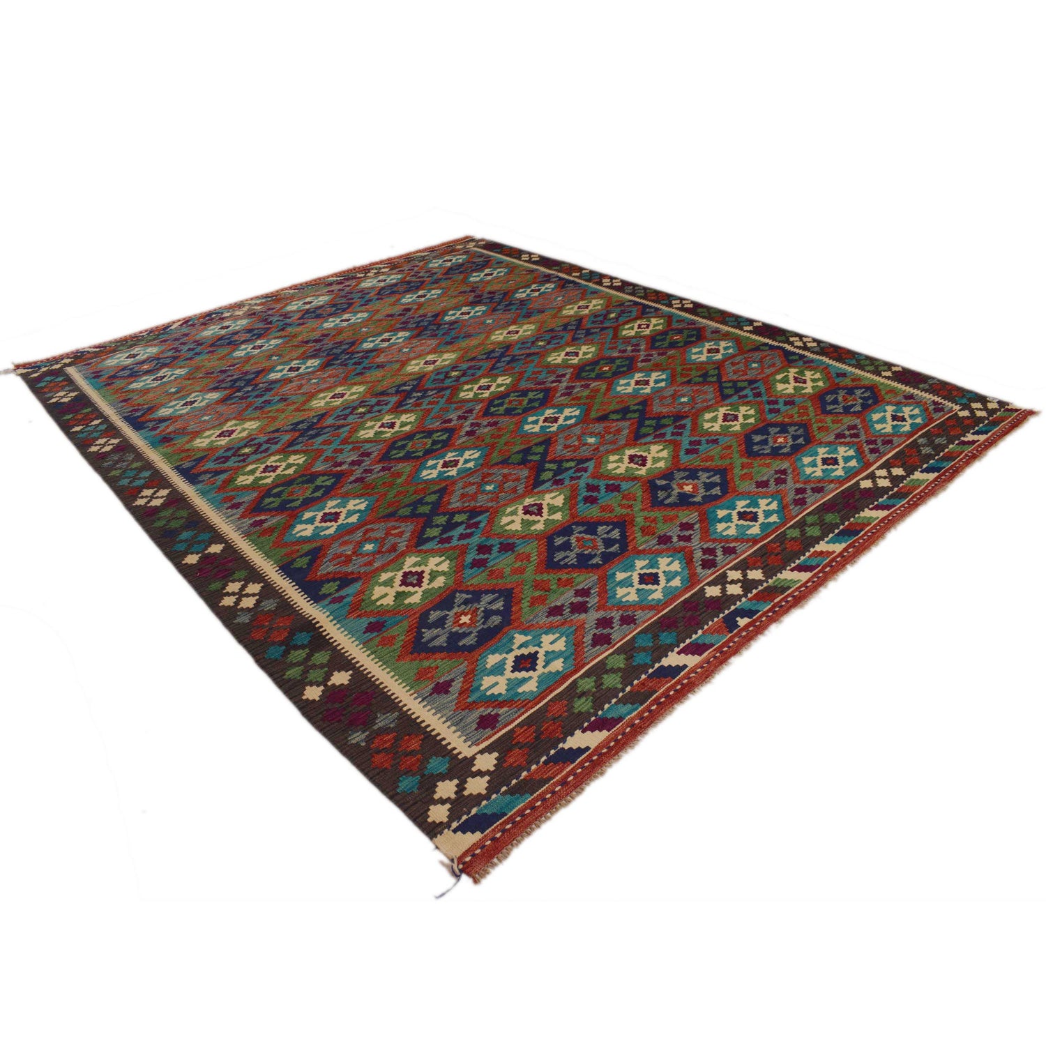 Handmade Vegetable Kilim 8' 1" x 9' 10" ft / 246 x 300 cm - No. P35070