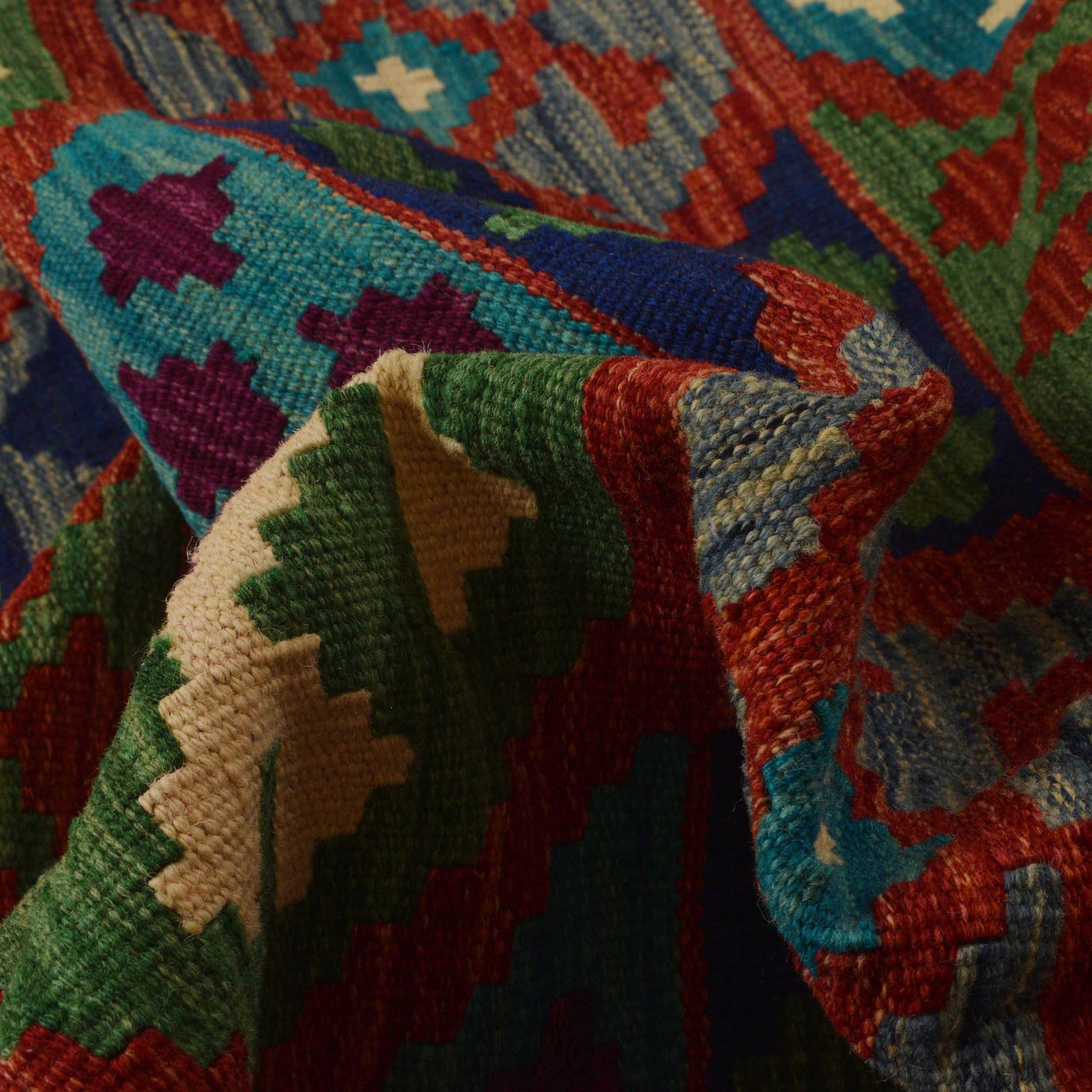 Handmade Vegetable Kilim 8' 1" x 9' 10" ft / 246 x 300 cm - No. P35070