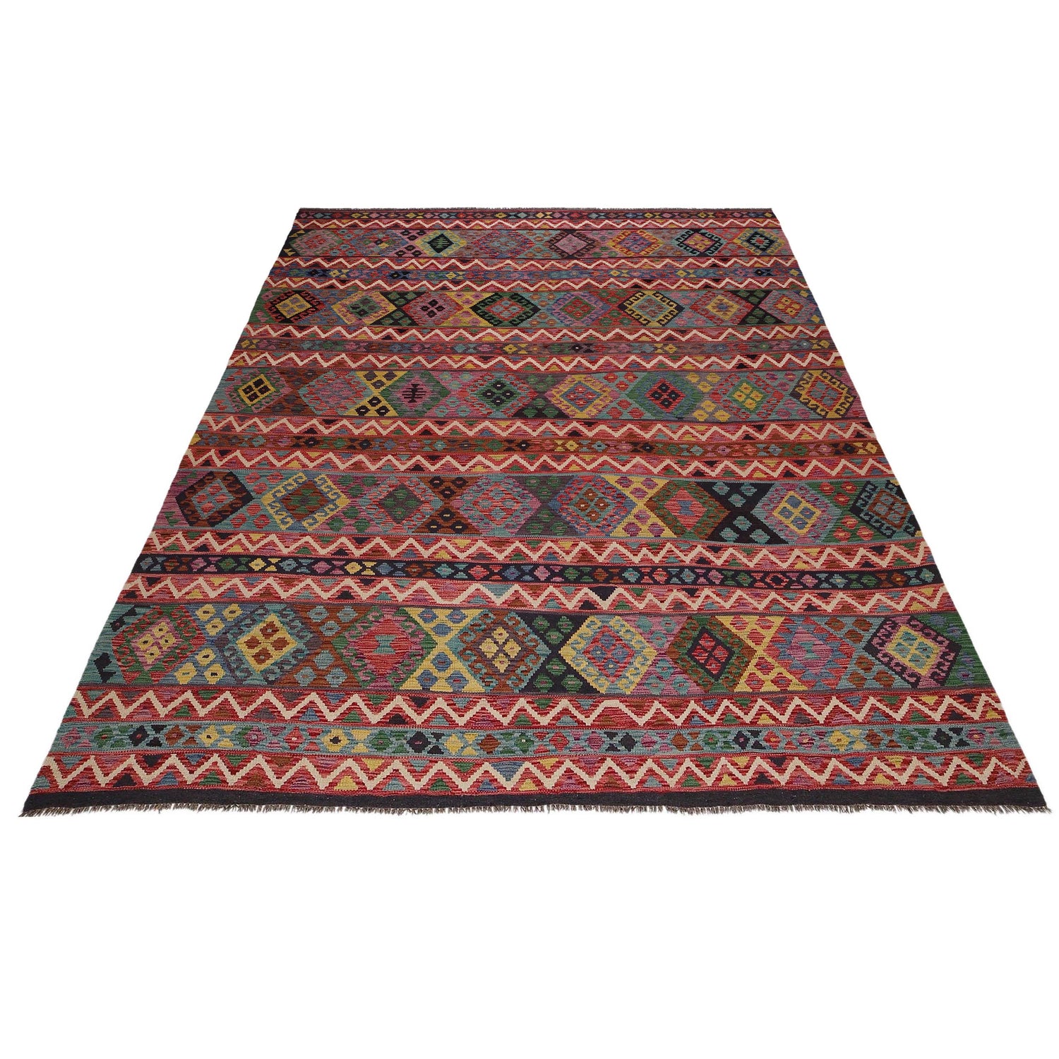 Hand Knotted Flatweave Kilim 8' 7" x 11' 4" ft / 262 x 345 cm - No. P35073