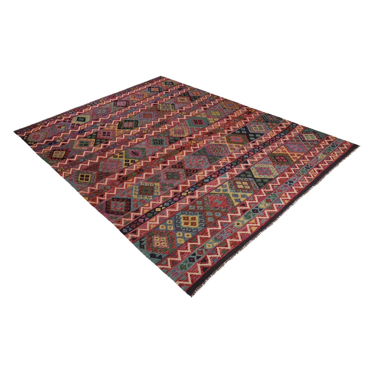 Hand Knotted Flatweave Kilim 8' 7" x 11' 4" ft / 262 x 345 cm - No. P35073