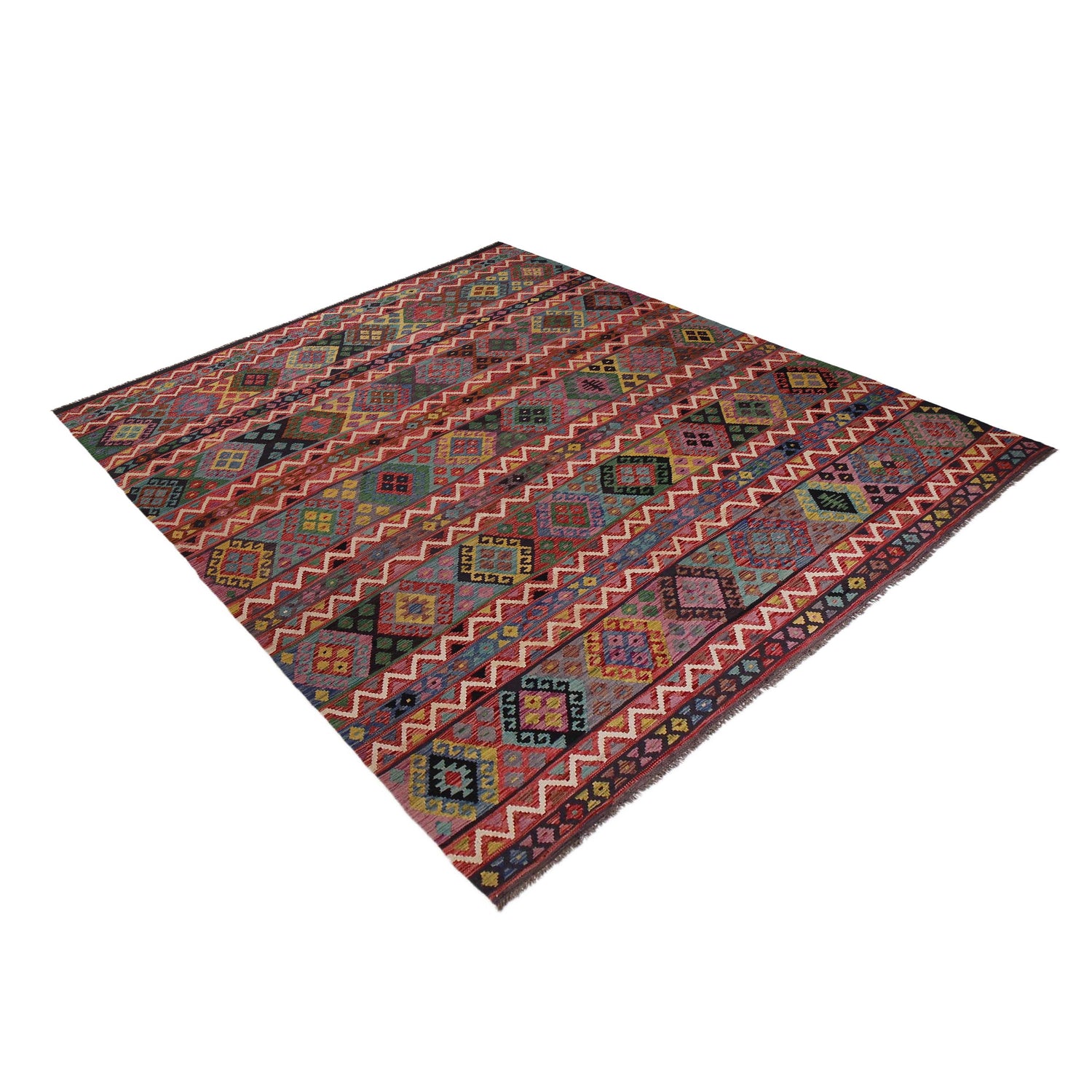 Hand Knotted Flatweave Kilim 8' 7" x 11' 4" ft / 262 x 345 cm - No. P35073