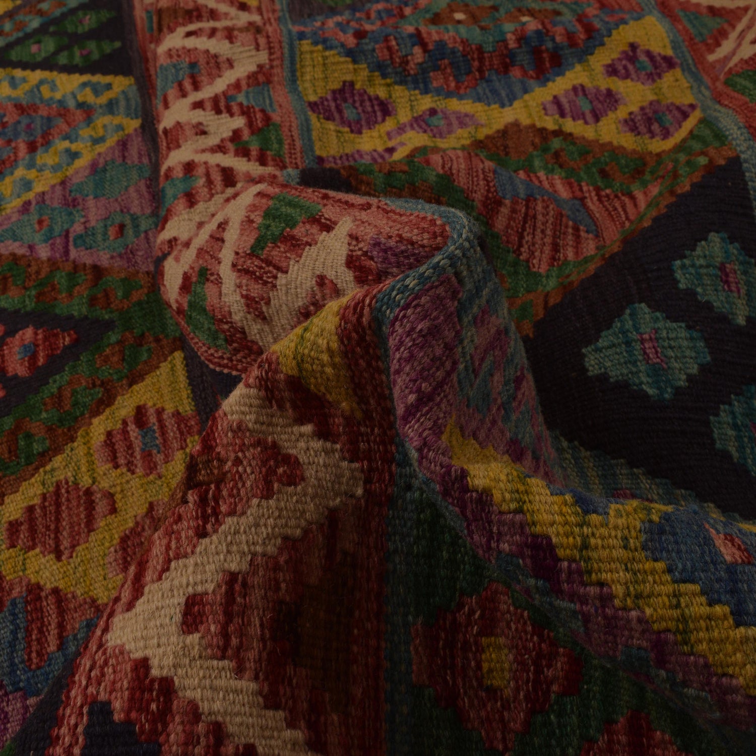 Hand Knotted Flatweave Kilim 8' 7" x 11' 4" ft / 262 x 345 cm - No. P35073