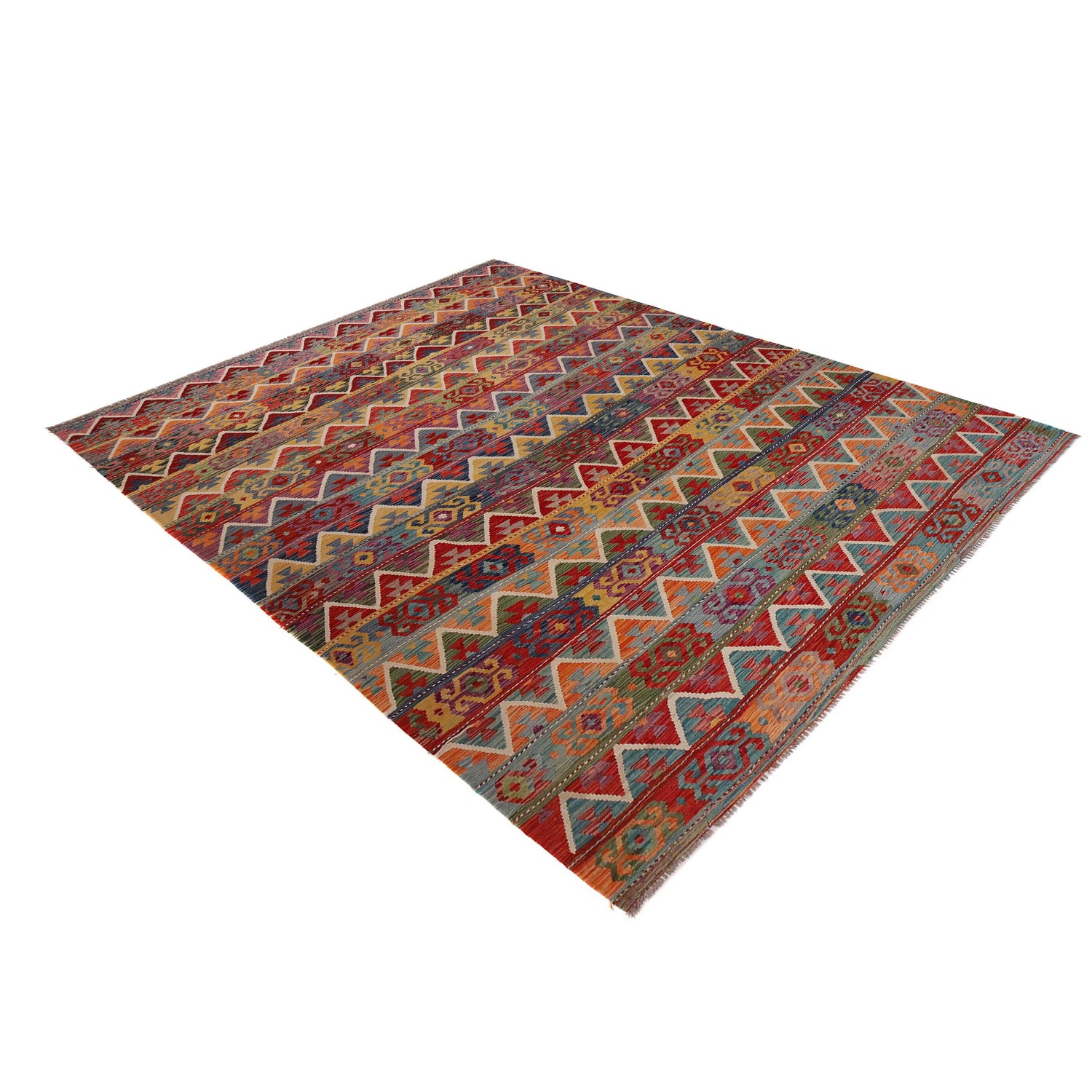Hand Made Afghan Kilim 8' 8" x 11' 6" ft / 265 x 350 cm - No. P35074