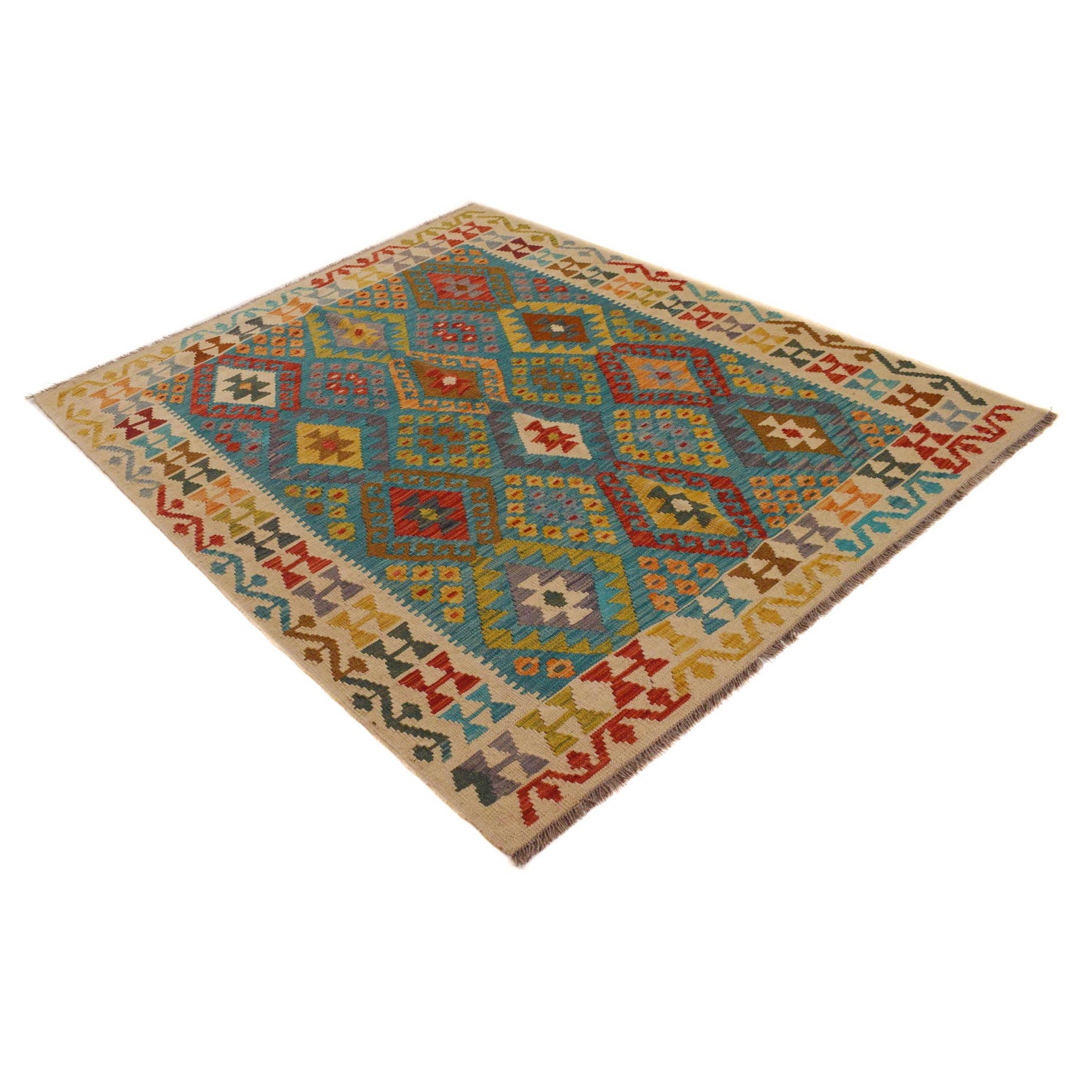 Hand Knotted Flatweave Kilim 5' 3" x 6' 4" ft / 159 x 192 cm - No. P35076