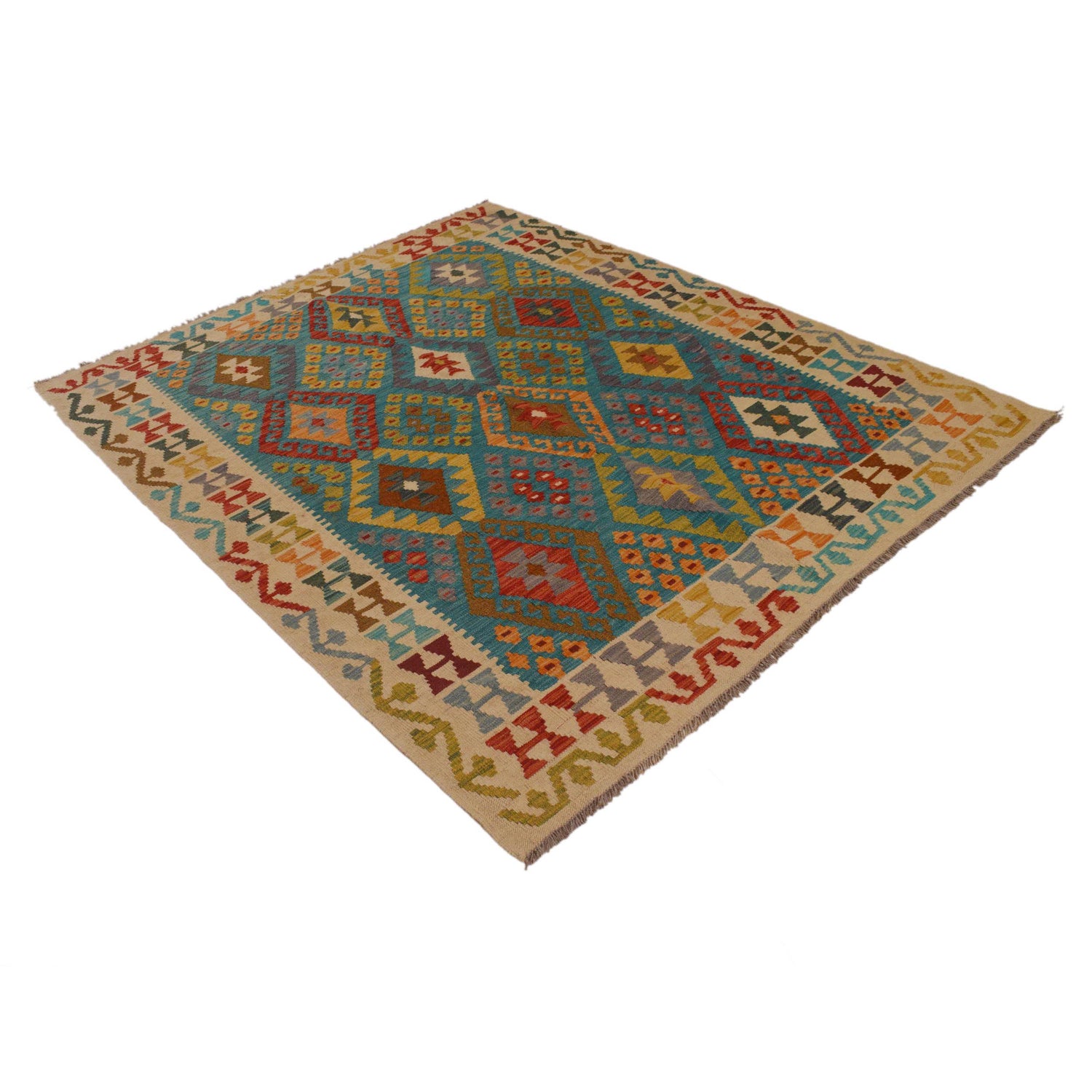 Hand Knotted Flatweave Kilim 5' 3" x 6' 4" ft / 159 x 192 cm - No. P35076