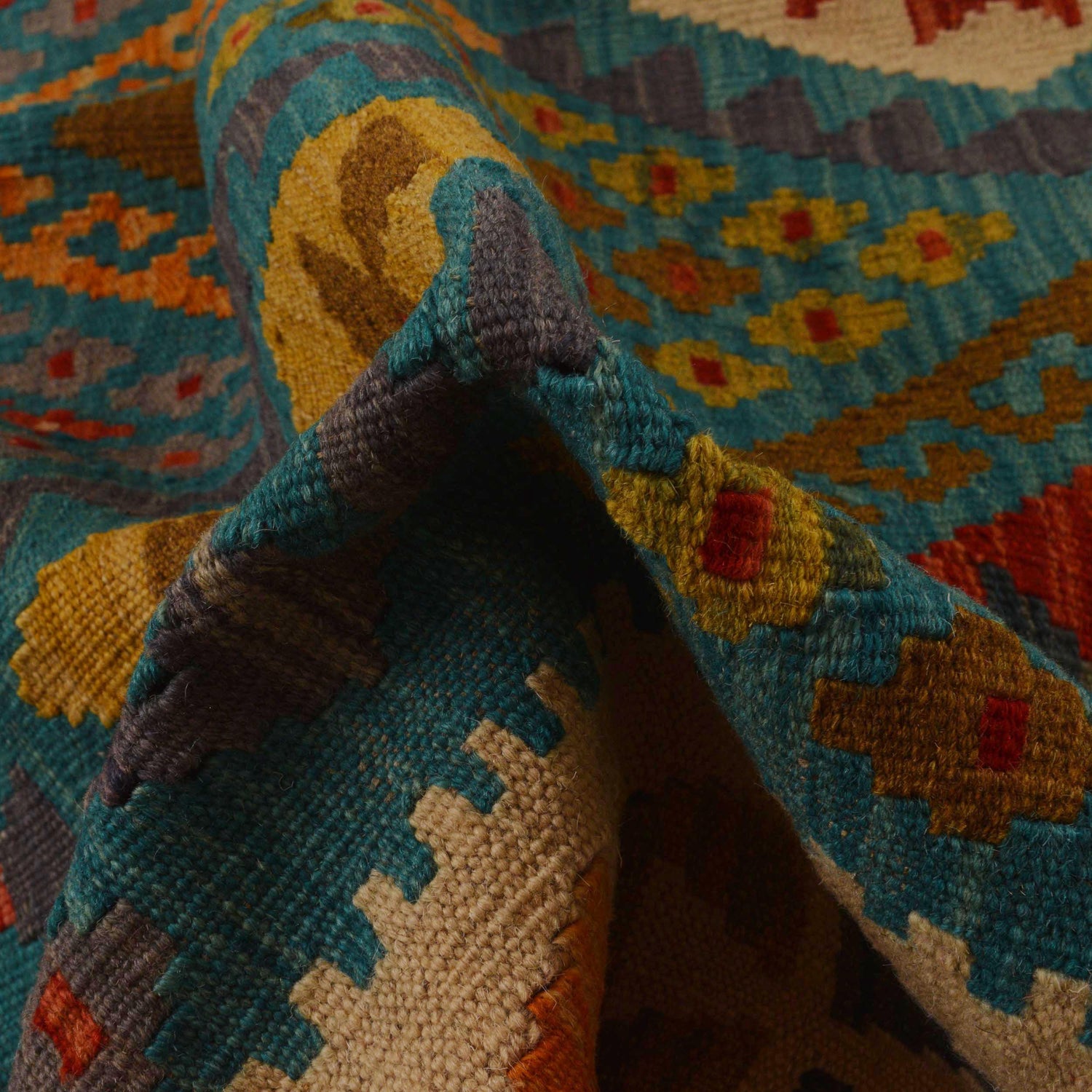 Hand Knotted Flatweave Kilim 5' 3" x 6' 4" ft / 159 x 192 cm - No. P35076