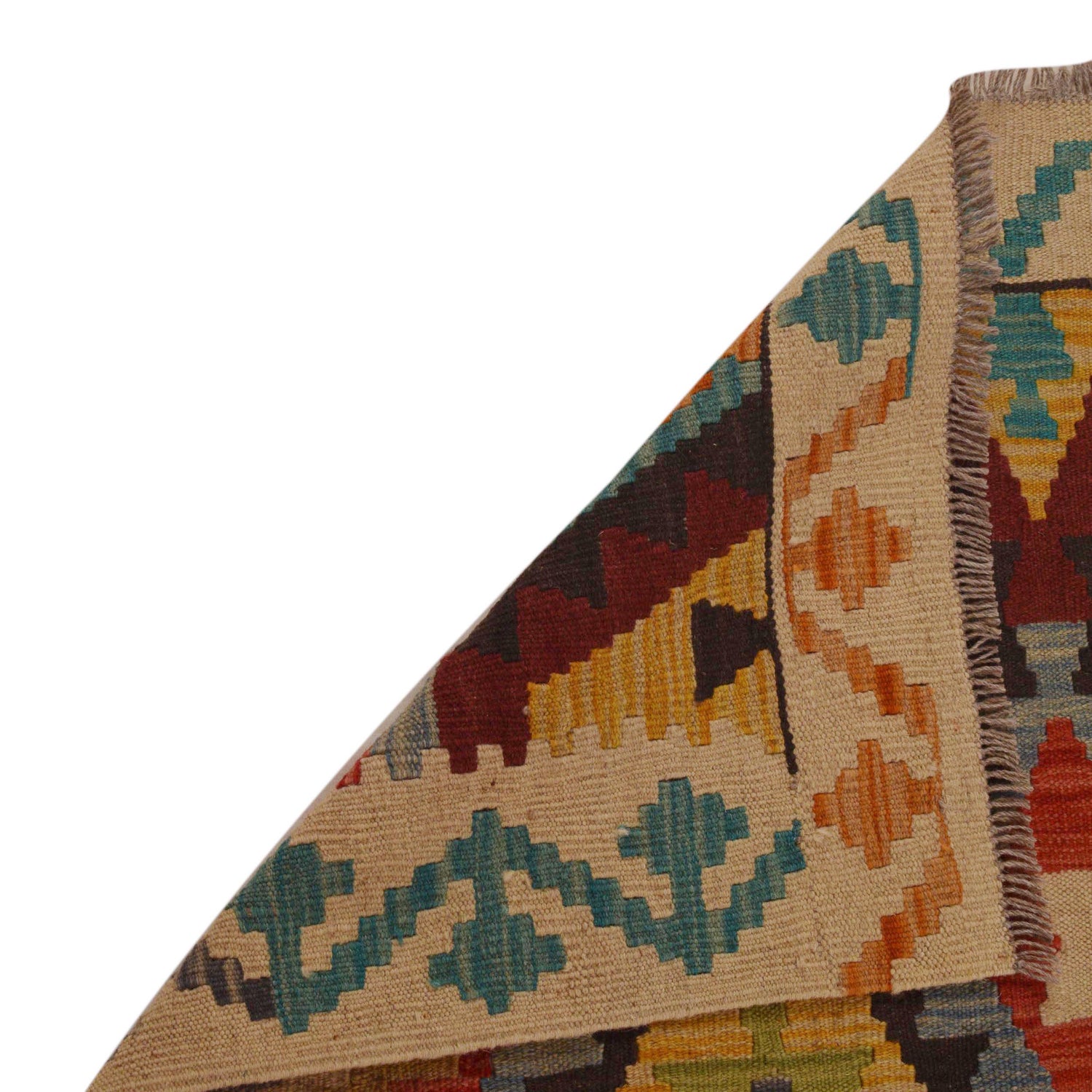 Hand Woven Wool Kelim 3' 3" x 5' 0" ft / 100 x 152 cm - No. P35085