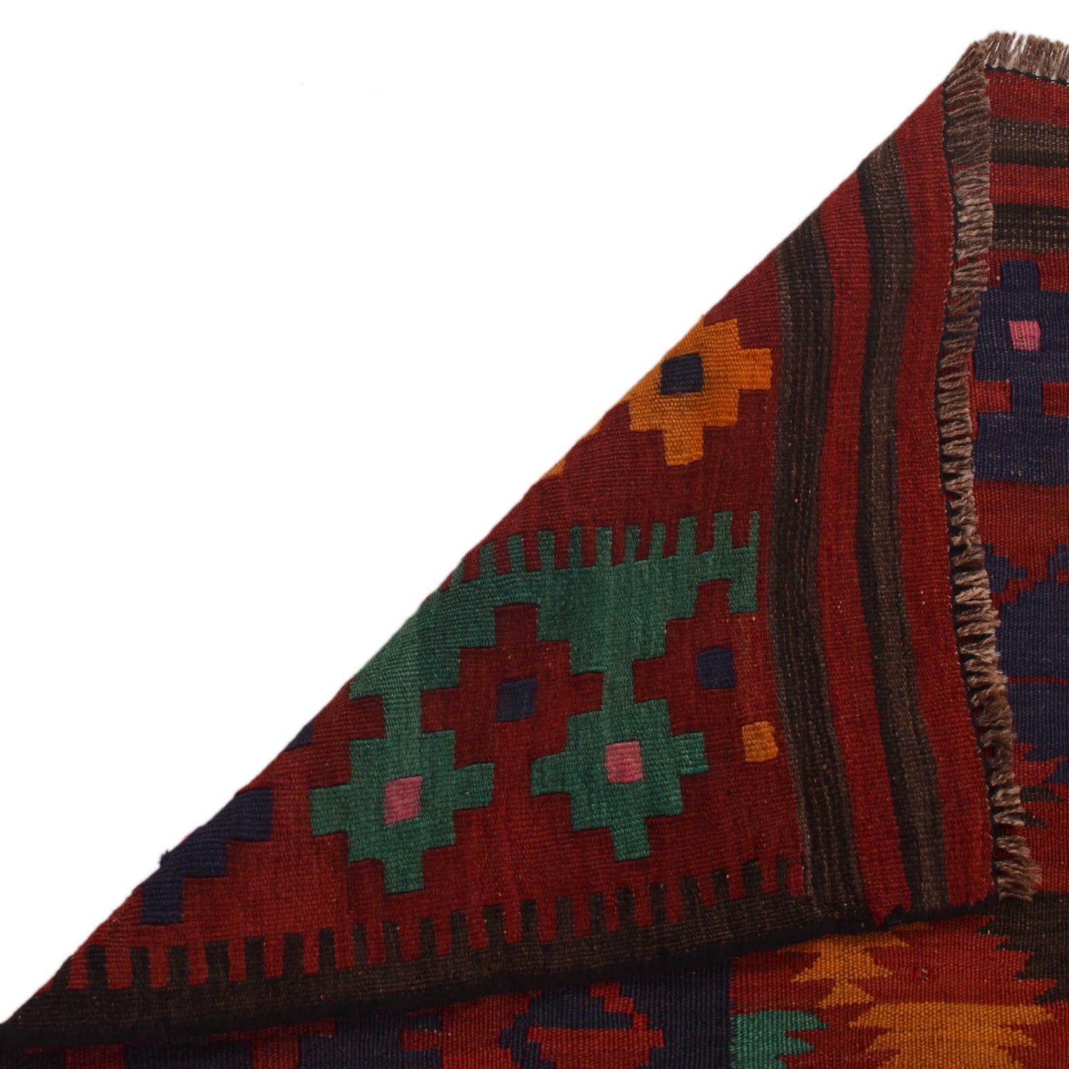 Flatweave Red Kilim 6' 4" x 8' 9" ft / 194 x 267 cm - No. P35087