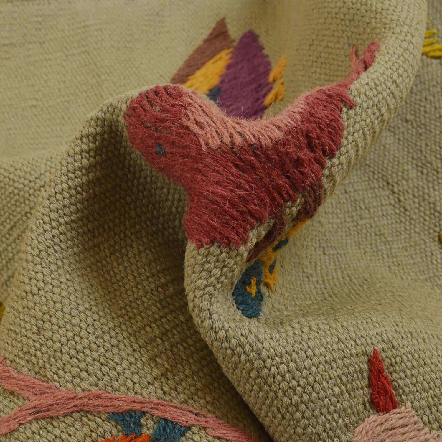 Hand Made Embroidery Kilim 2' 0"x 6' 2" ft / 60 x 187 cm - No. P35158