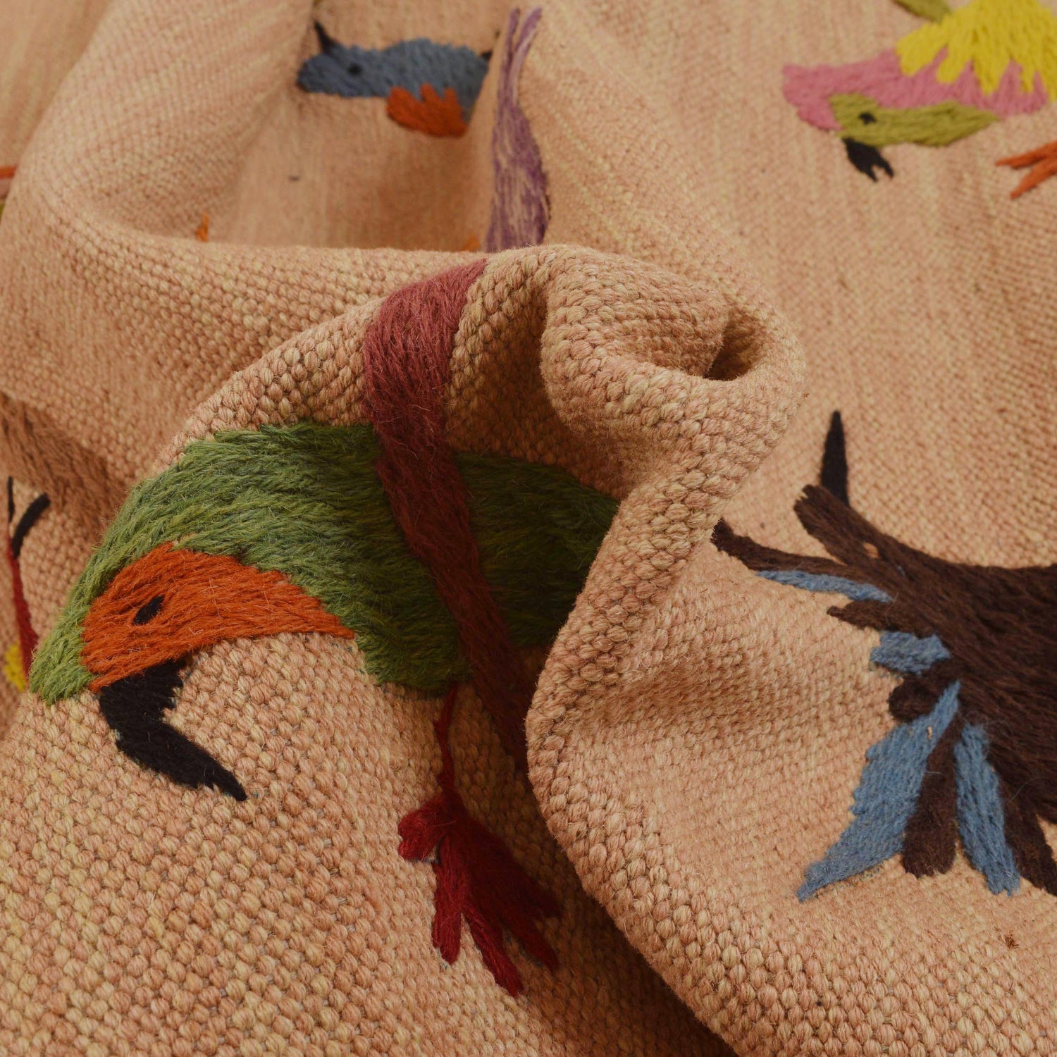 Pakistani Embroidery Kilim Runner 3' 3"x 6' 10" ft / 98 x 209 cm - No. P35159