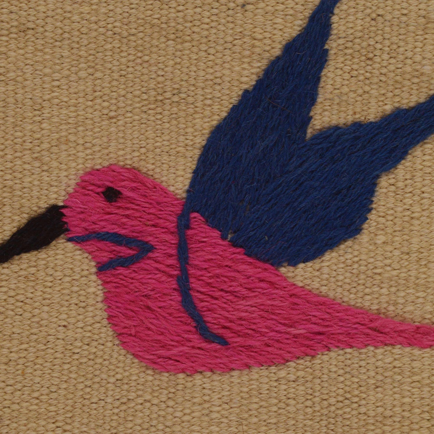 Beige Color Embroidery Flat Weave Kilim 2' 5" x 4' 0" ft / 73 x 122 cm - No. P35164