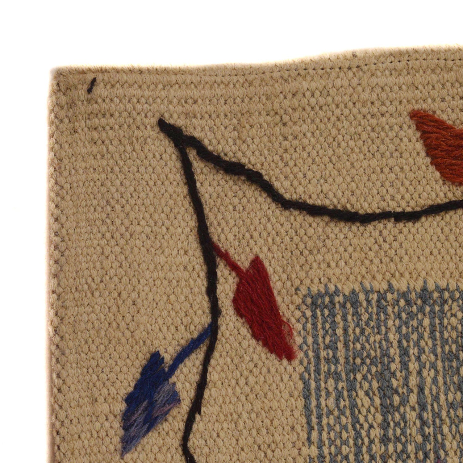 Hand Made Embroidery Kilim 5' 5" x 7' 10" ft / 165 x 240 cm - No. P35167