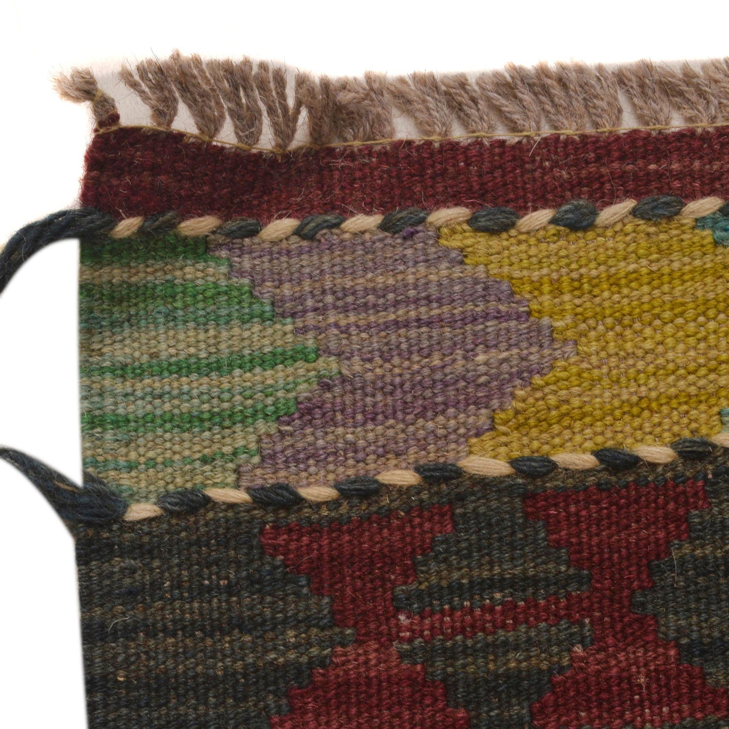 Hand Knotted Afghan Style Kilim Runner 2' 6" x 10' 0" ft / 75 x 306 cm - No. P35228