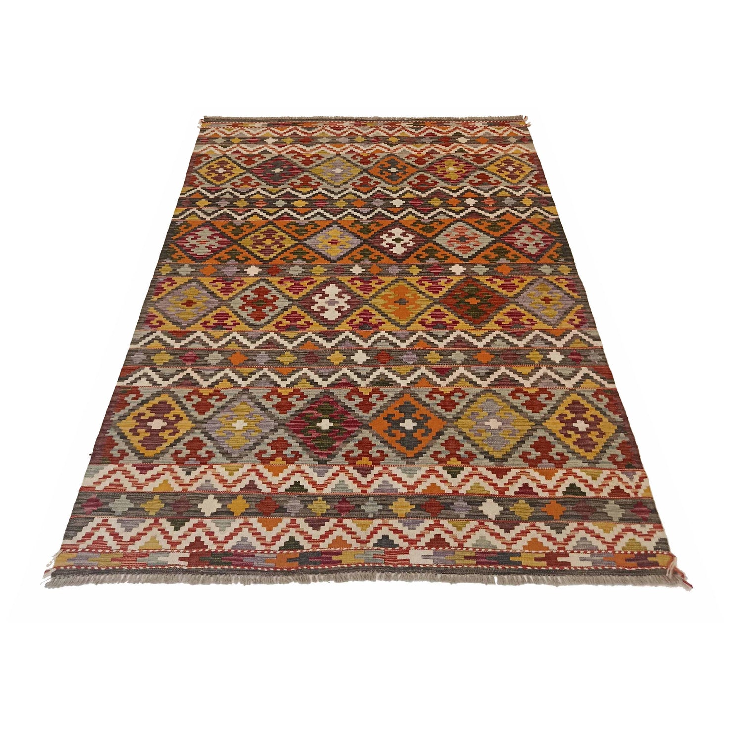 Handmade Vegetable Kelim 4' 11" x 6' 9" ft / 150 x 207 cm - No. P35229