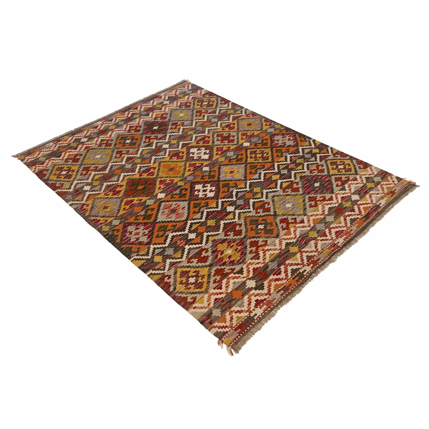 Handmade Vegetable Kelim 4' 11" x 6' 9" ft / 150 x 207 cm - No. P35229