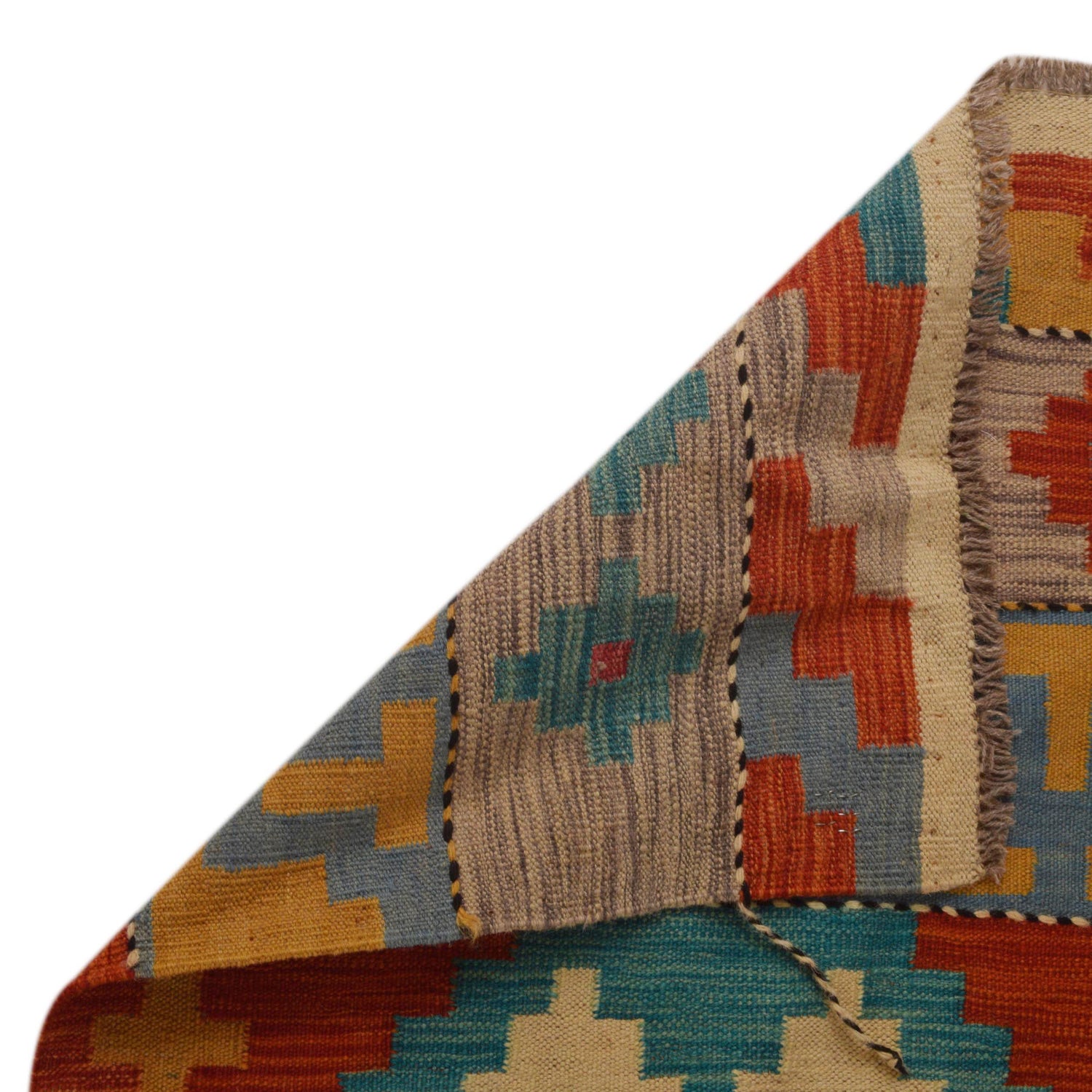 Hand Knotted Afghan Style Kilim Runner 2' 3" x 6' 9" ft / 68 x 205 cm - No. P35309