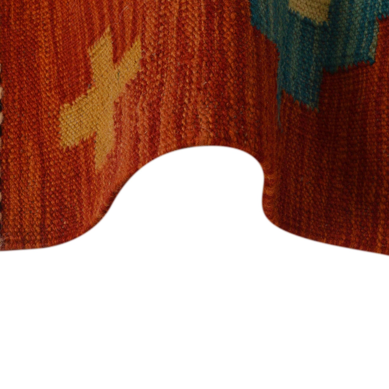 Hand Knotted Afghan Style Kilim Runner 2' 3" x 6' 9" ft / 68 x 205 cm - No. P35309