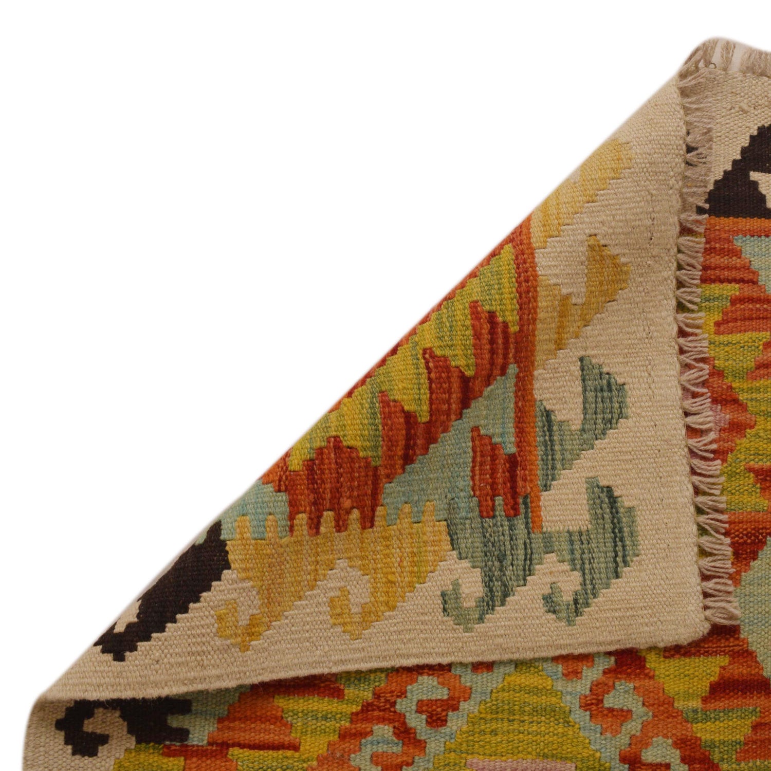 Hand Woven Wool Kelim Runner 2' 1" x 6' 9" ft / 64 x 205 cm - No. P35311