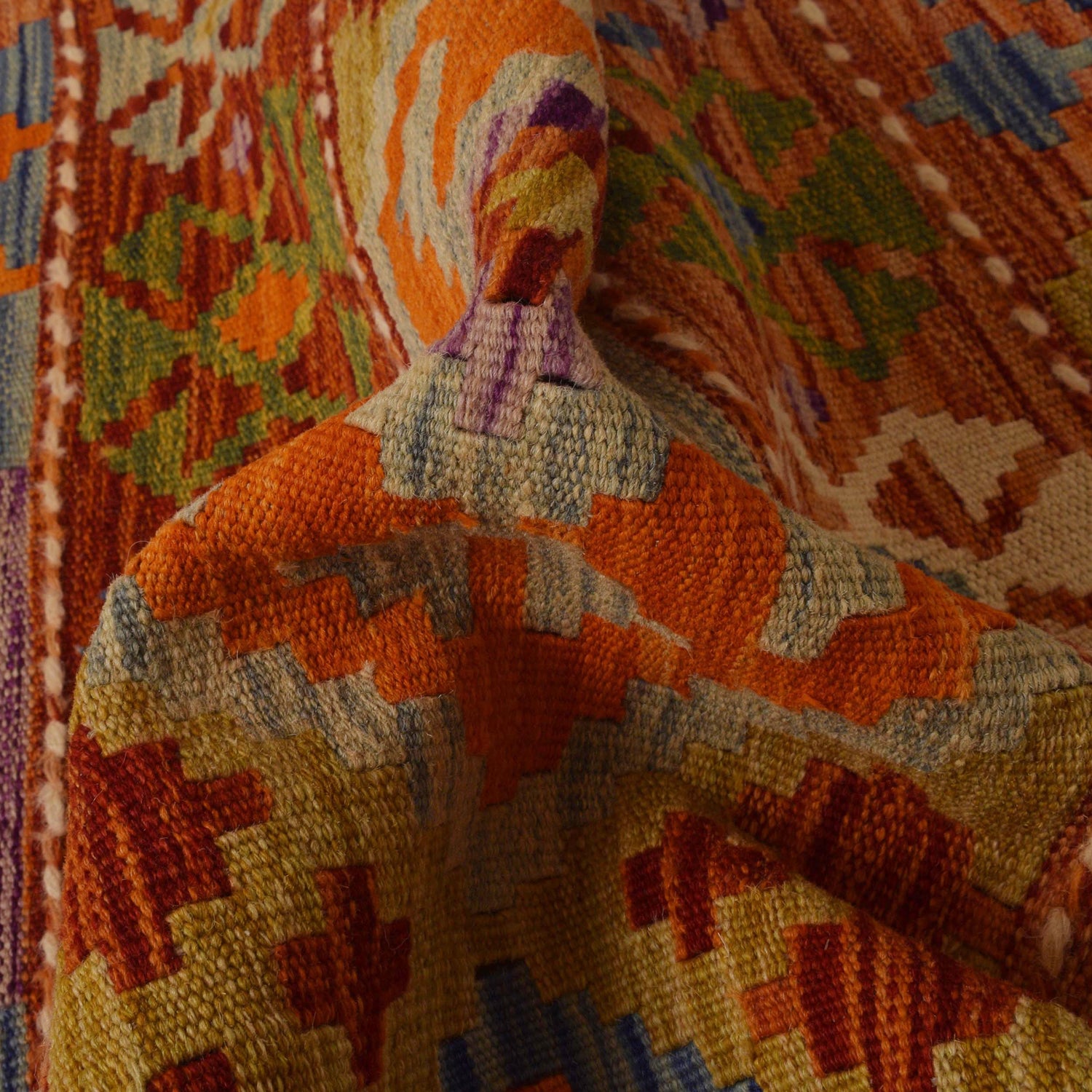 Handmade Turkish Design Wool Kilim Runner 2' 3" x 6' 9" ft / 68 x 205 cm - No. P35312