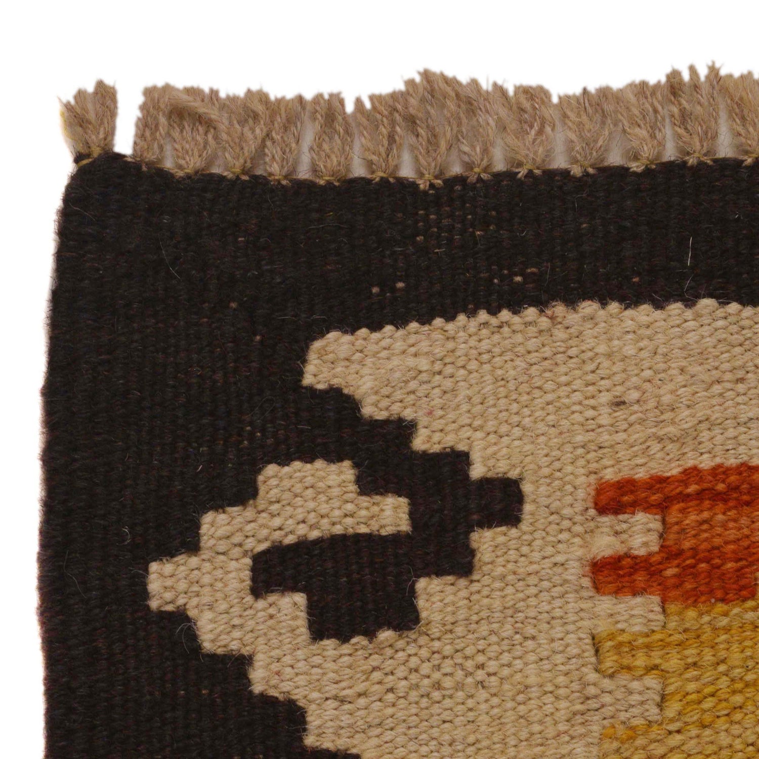 Multi Color ful Flat-Weave Wool Kilim 3' 5" x 5' 1" ft / 103 x 155 cm - No. P35328