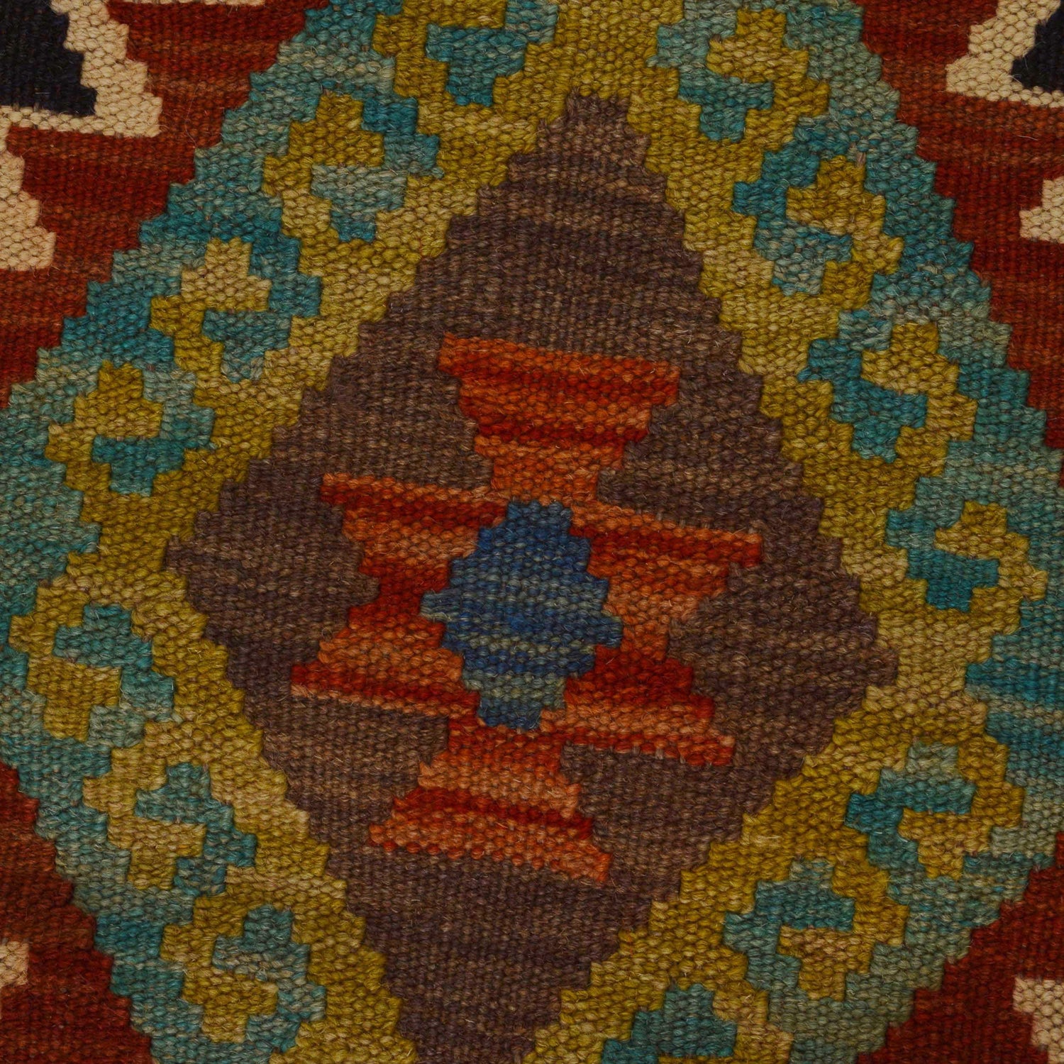 Hand Knotted Afghan Style Kilim 5' 0" x 6' 7" ft / 153 x 200 cm - No. P35334