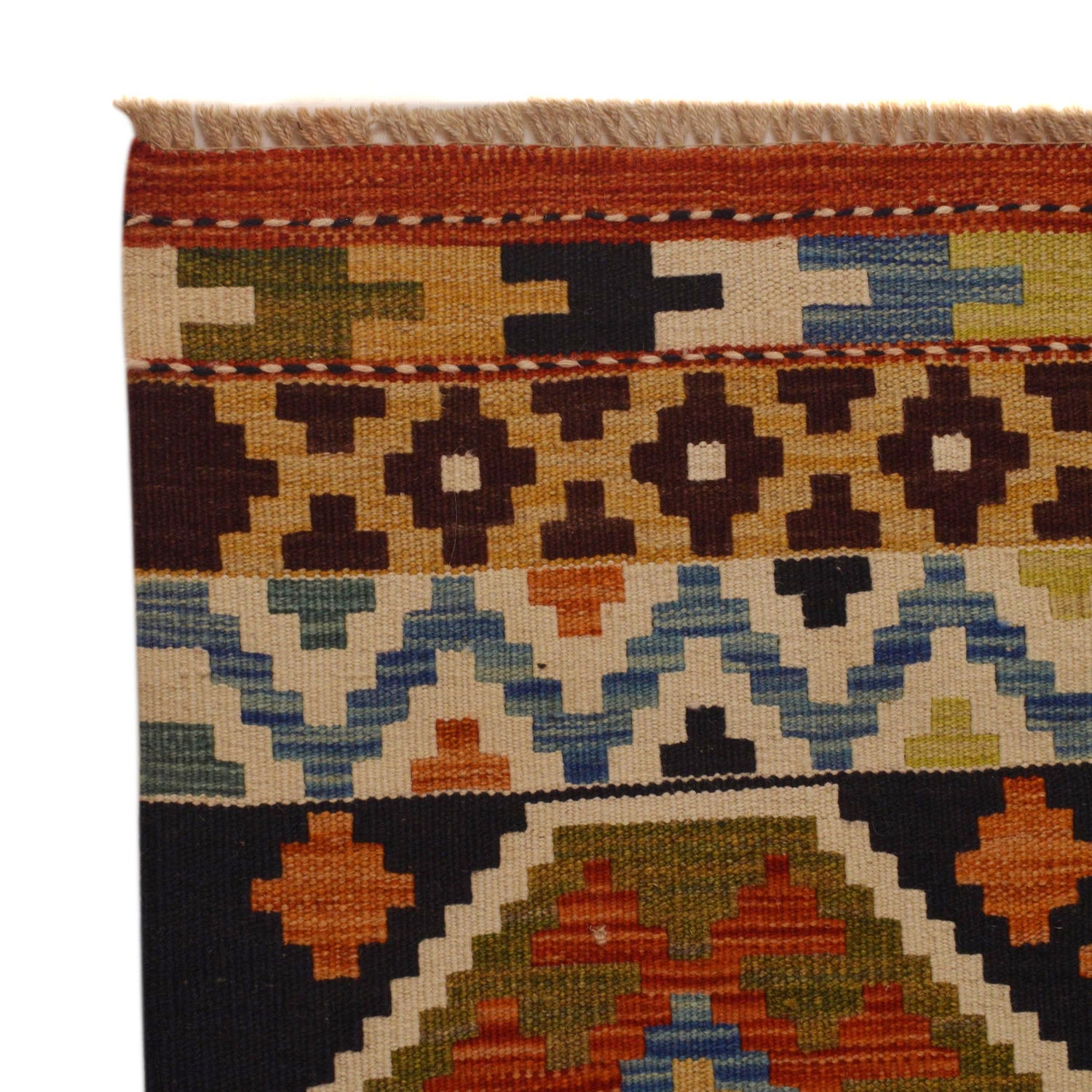 Handmade Afghan Vegetable Kilim 4' 10" x 8' 5" ft / 148 x 256 cm - No. P35335