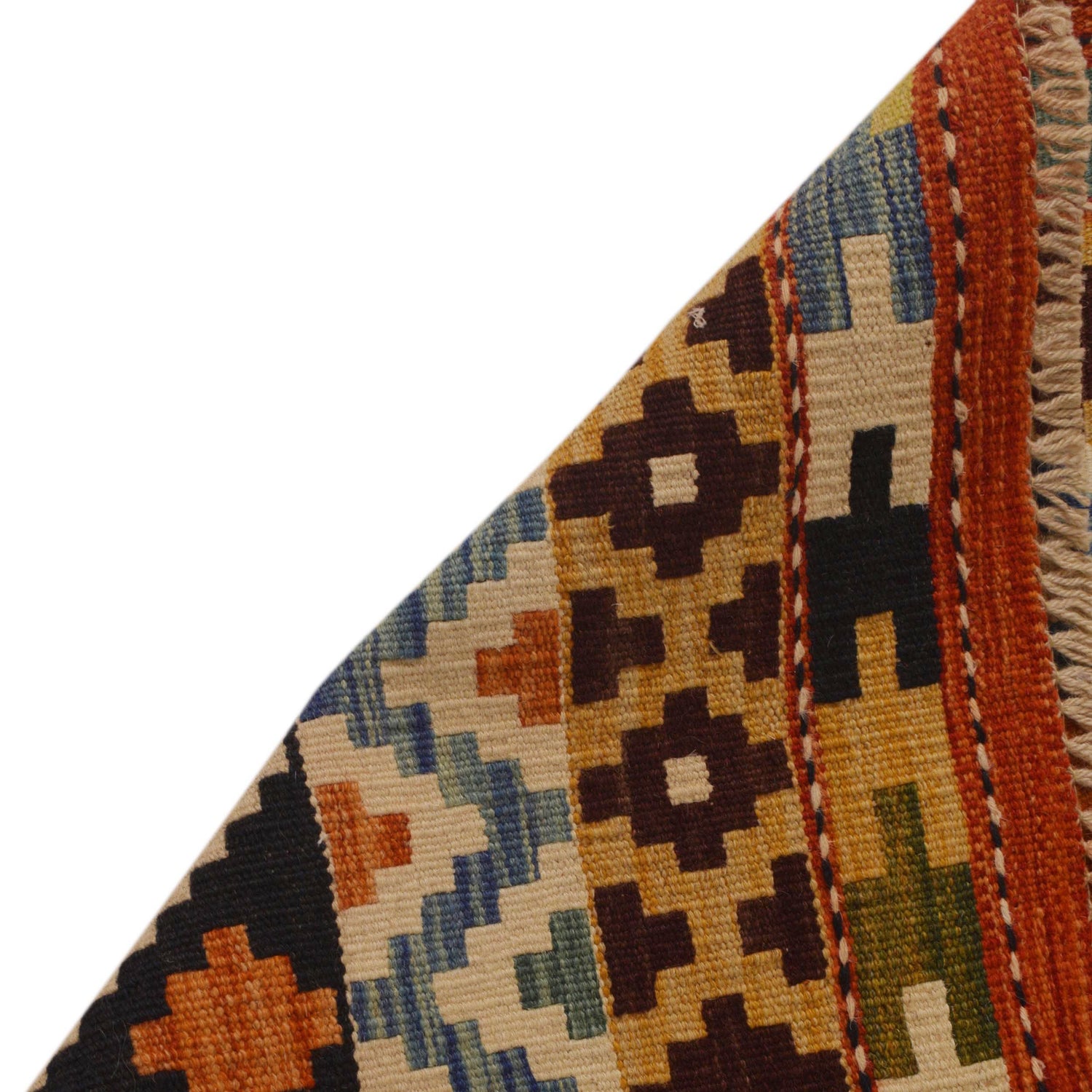 Handmade Afghan Vegetable Kilim 4' 10" x 8' 5" ft / 148 x 256 cm - No. P35335