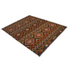 Multi Color ful Flat-Weave Wool Kilim 5' 0" x 6' 4" ft / 152 x 194 cm - No. P35337